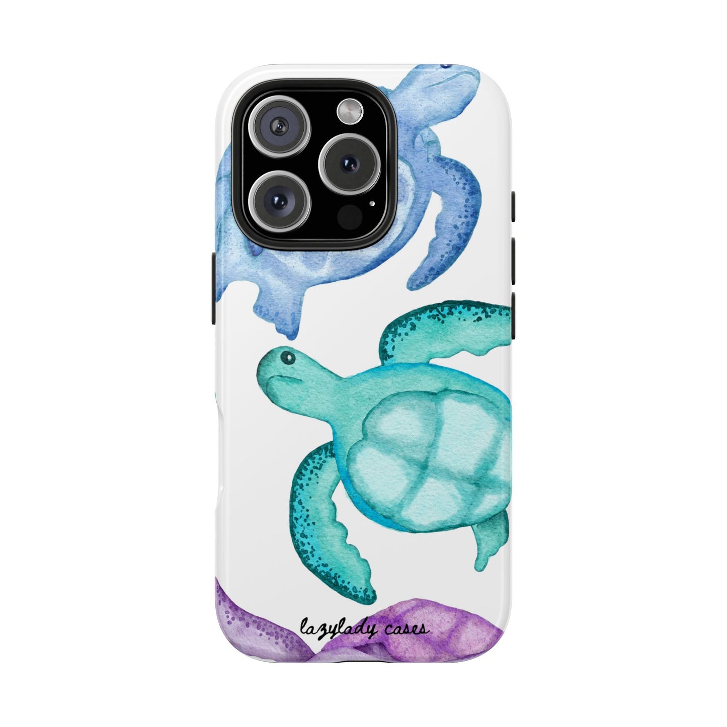Ocean-Inspired Tough Phone Cases with Colorful Turtles