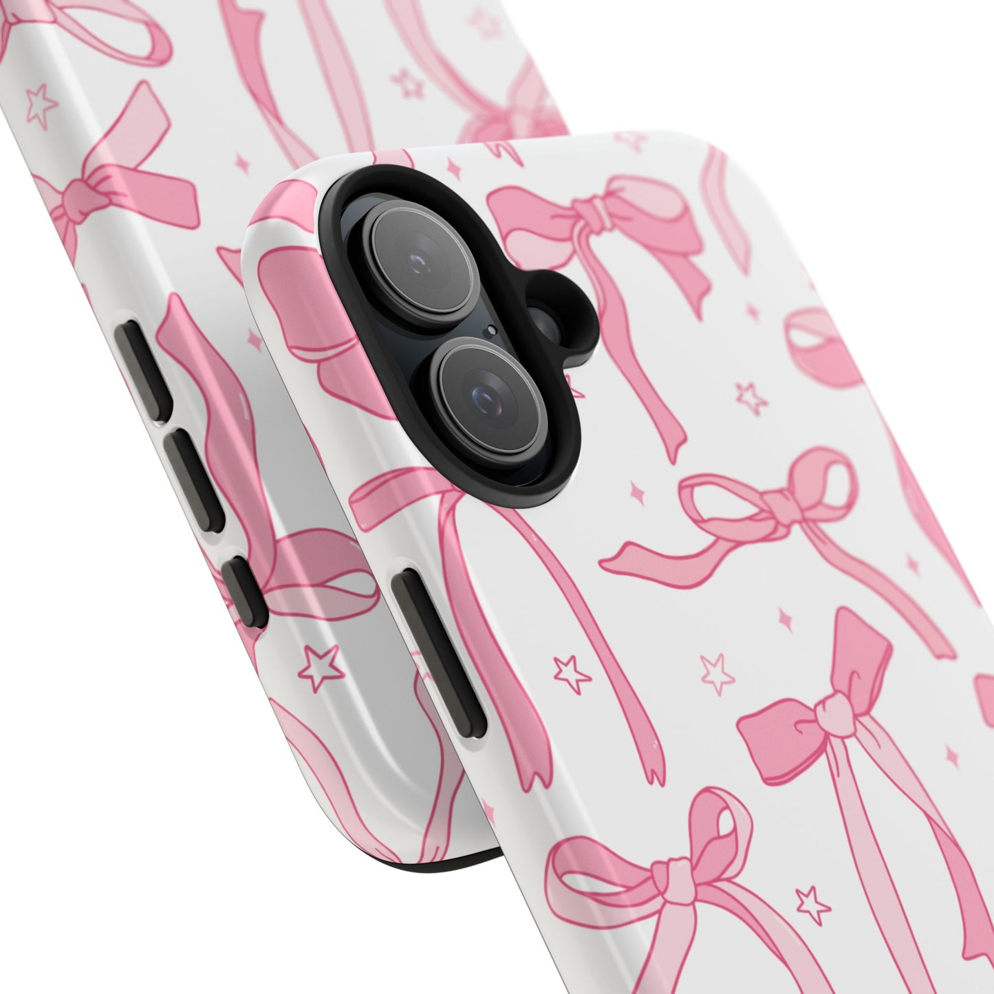 Cute Pink Bow Tough Phone Case - Stylish and Durable Protection