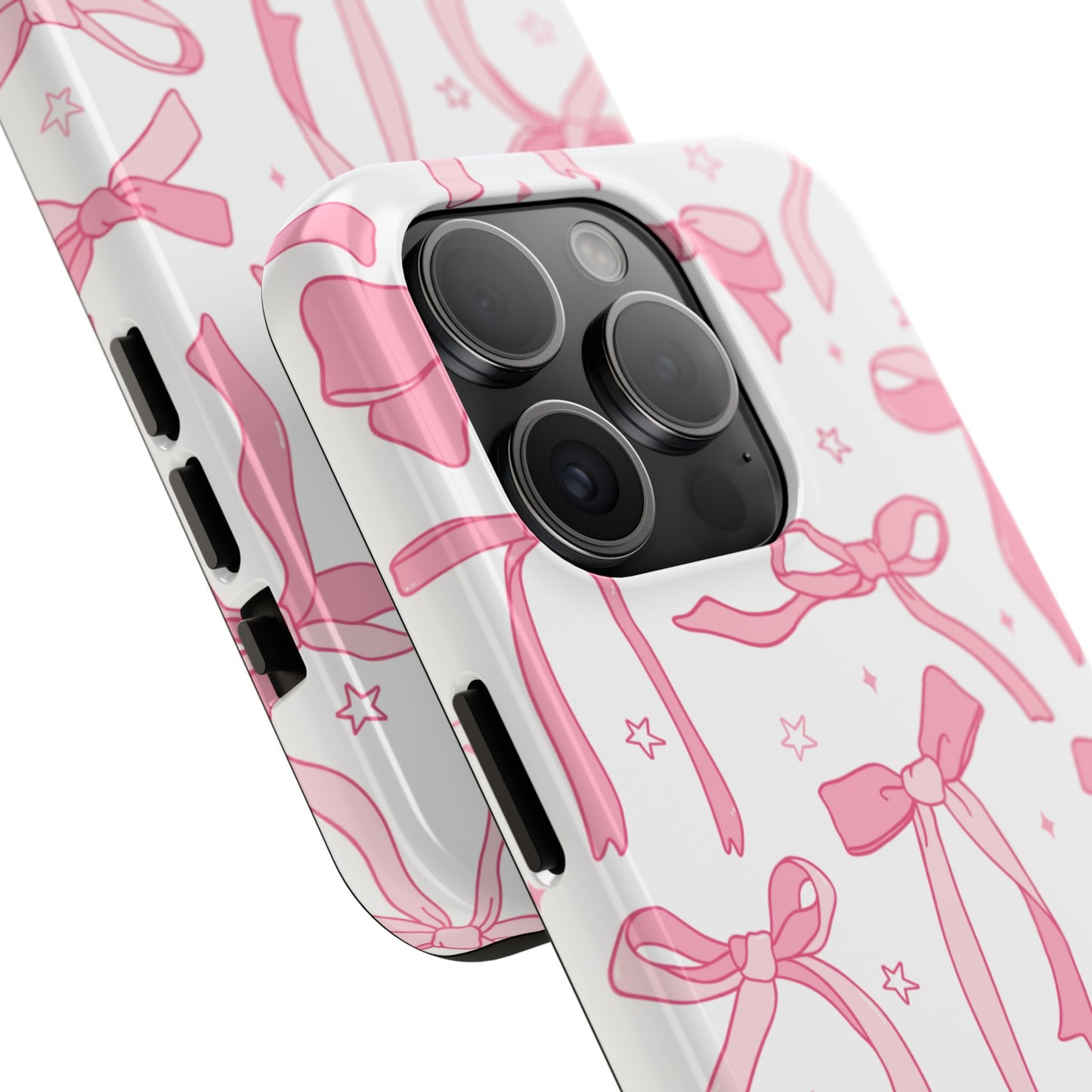 Cute Pink Bow Tough Phone Case - Stylish and Durable Protection