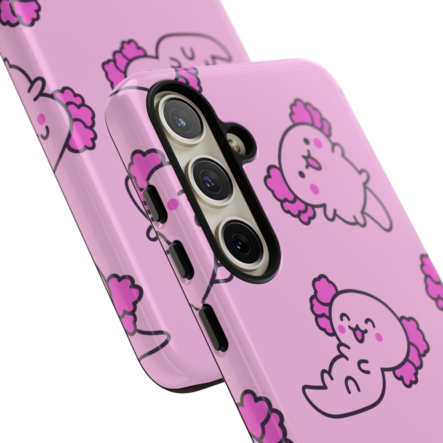 Cute Cartoon Axo Phone Case with Pink Sea Creatures Design
