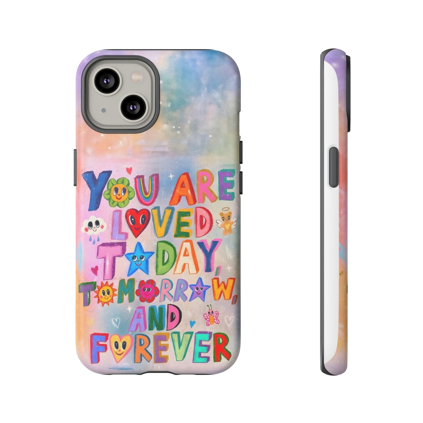Colorful Phone Case with Positive Affirmations, Inspirational Phone Shell, Cute Gift for Teens, Motivational Tech Accessory, I Love You Case