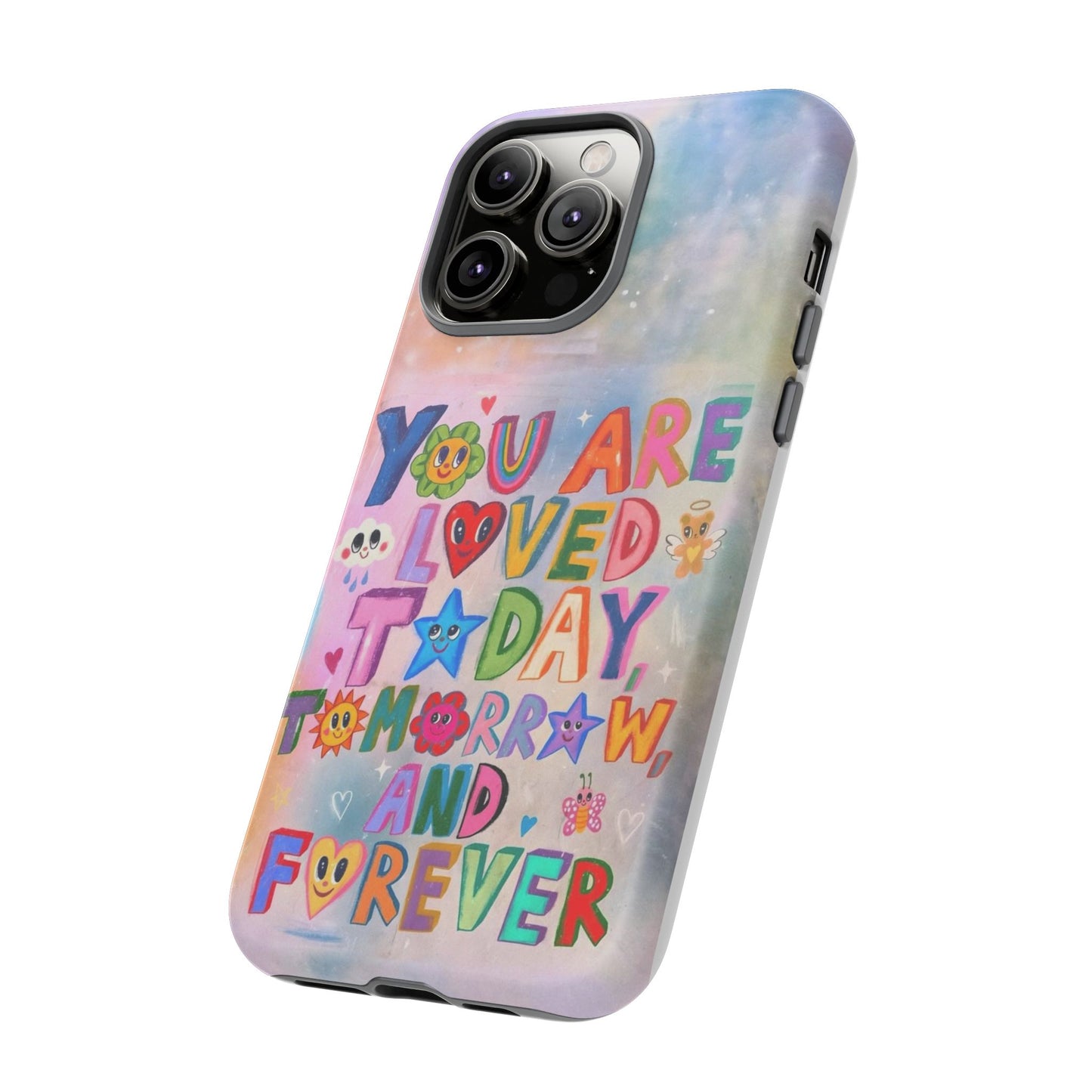 Colorful Phone Case with Positive Affirmations, Inspirational Phone Shell, Cute Gift for Teens, Motivational Tech Accessory, I Love You Case