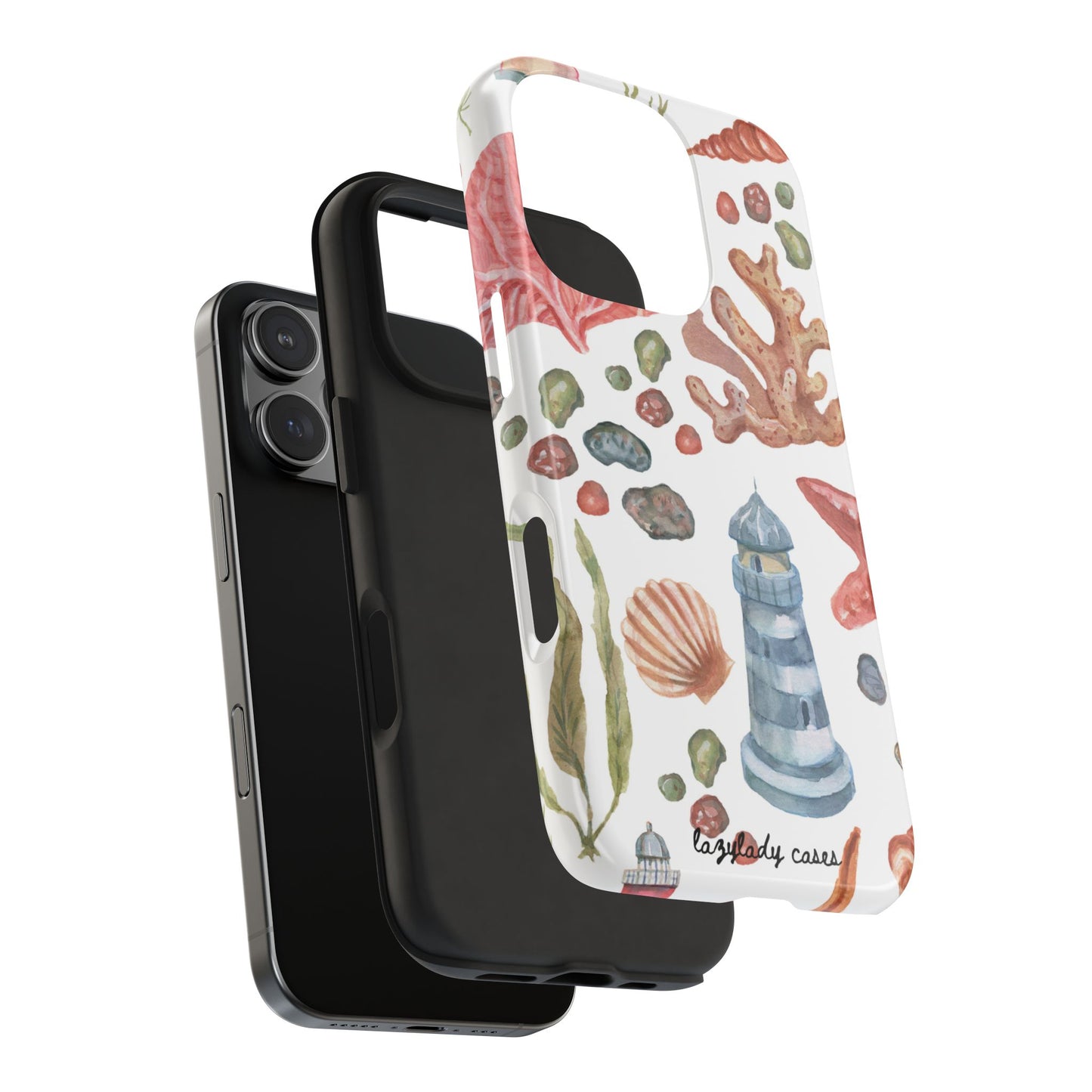 Coastal Art Tough Phone Cases - Stylish Beach Vibes with Lighthouse Design