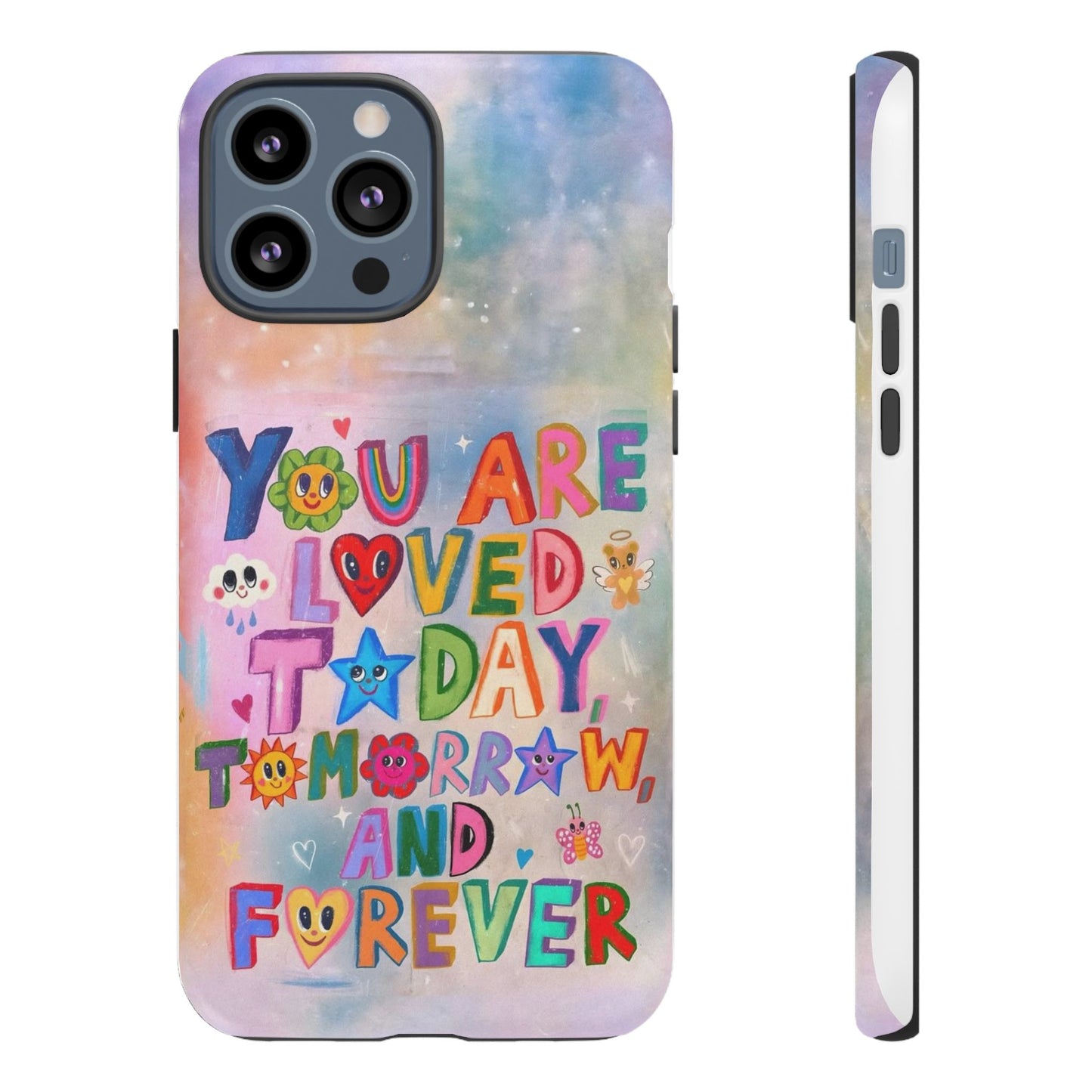 Colorful Phone Case with Positive Affirmations, Inspirational Phone Shell, Cute Gift for Teens, Motivational Tech Accessory, I Love You Case