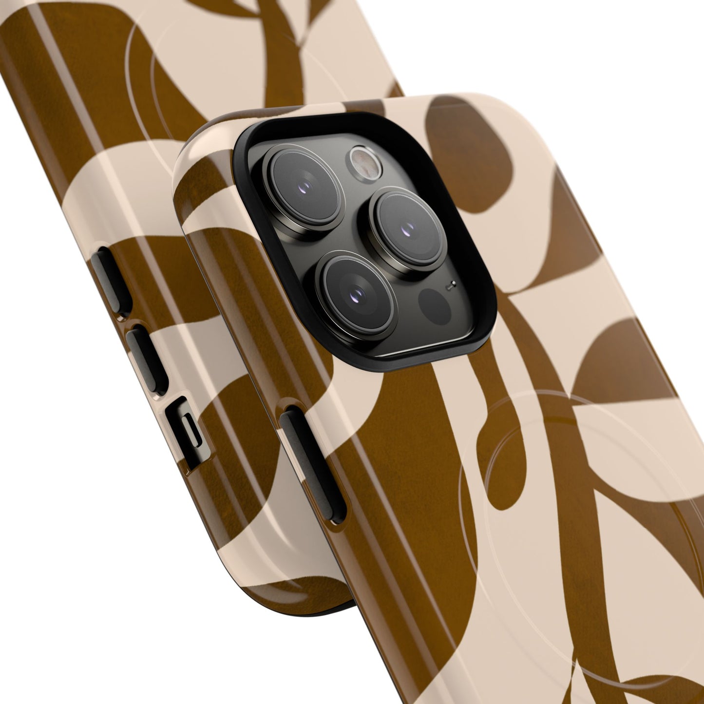 Brown Bonnet Stylish Tough Magnetic Phone Case - Trendy Abstract Design