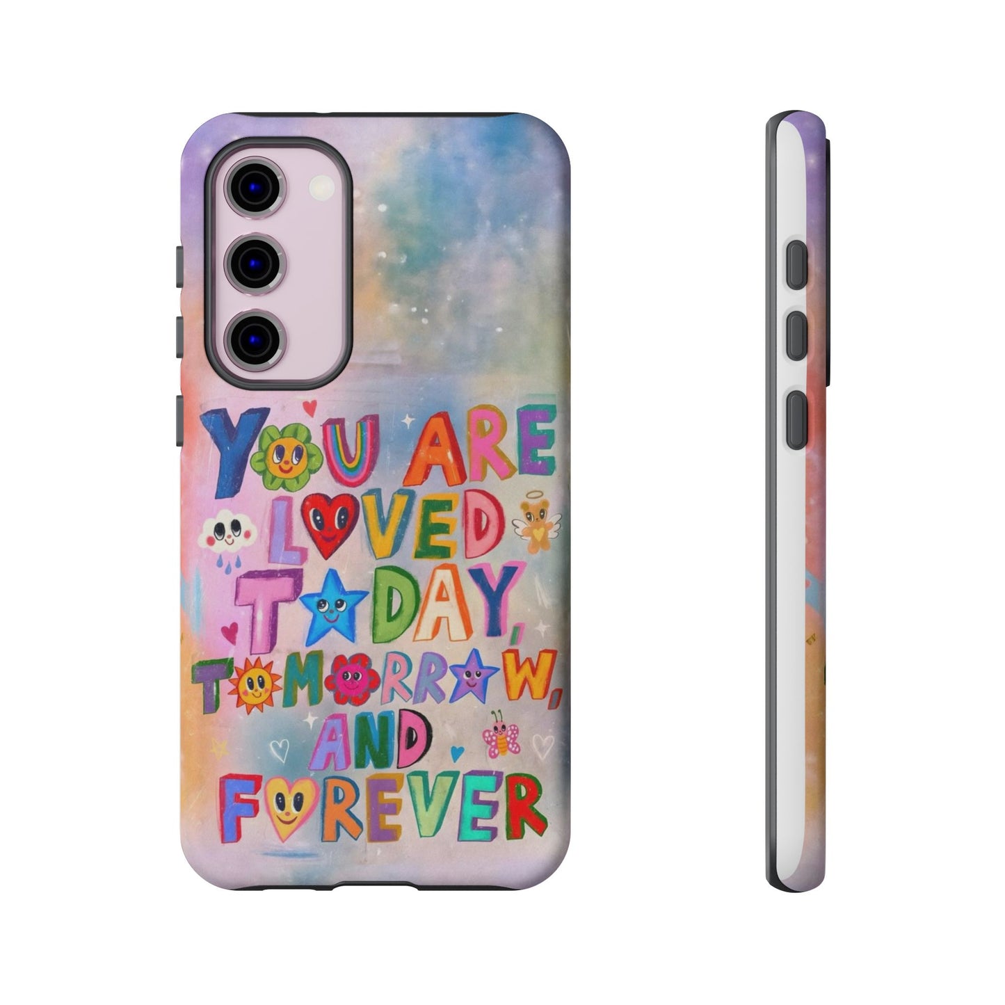 Colorful Phone Case with Positive Affirmations, Inspirational Phone Shell, Cute Gift for Teens, Motivational Tech Accessory, I Love You Case