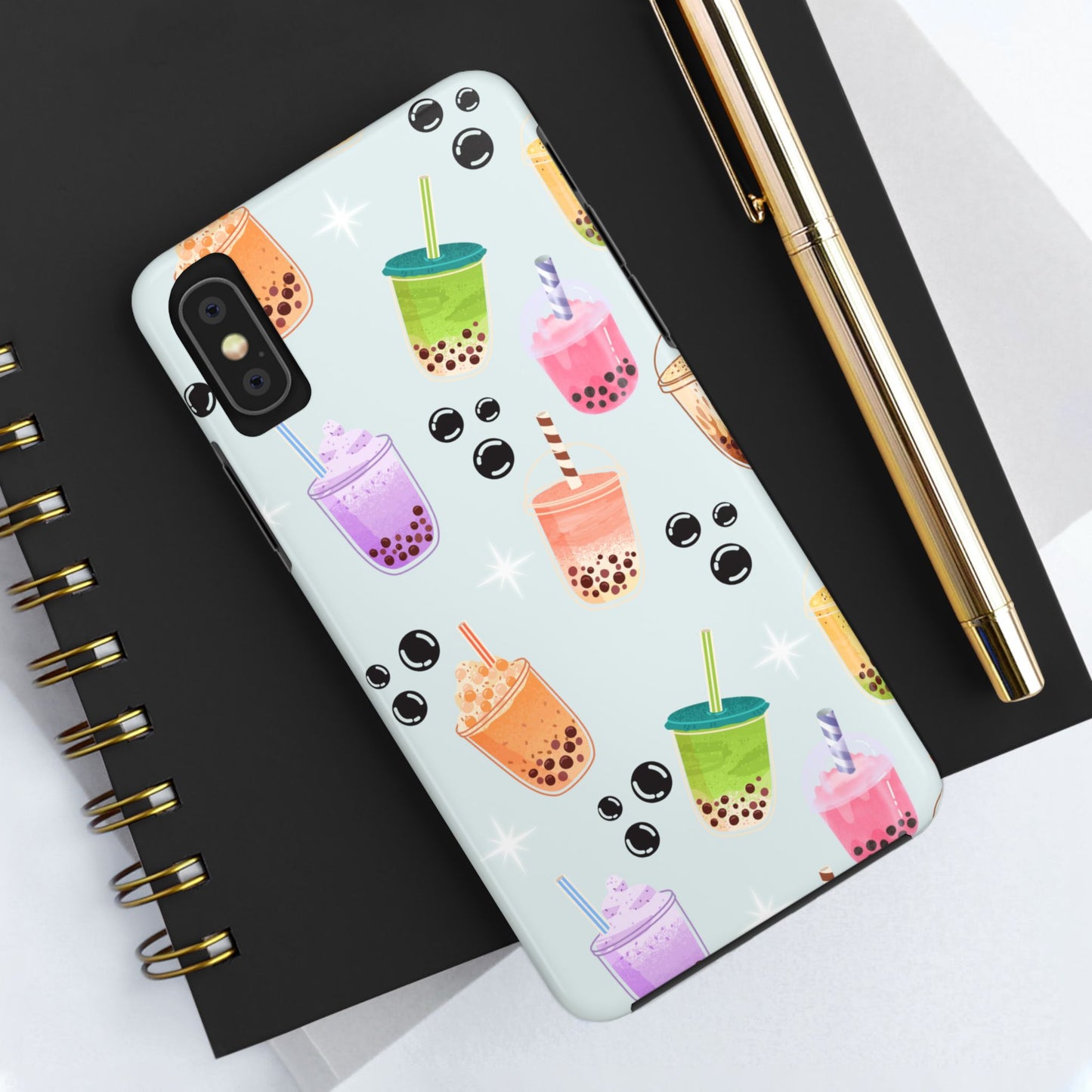 Colorful Boba Tea Phone Case, Tough Phone Cases for Drink Lovers, Cute Phone Accessory, Fun Gifts for Friends, Summer Vibes