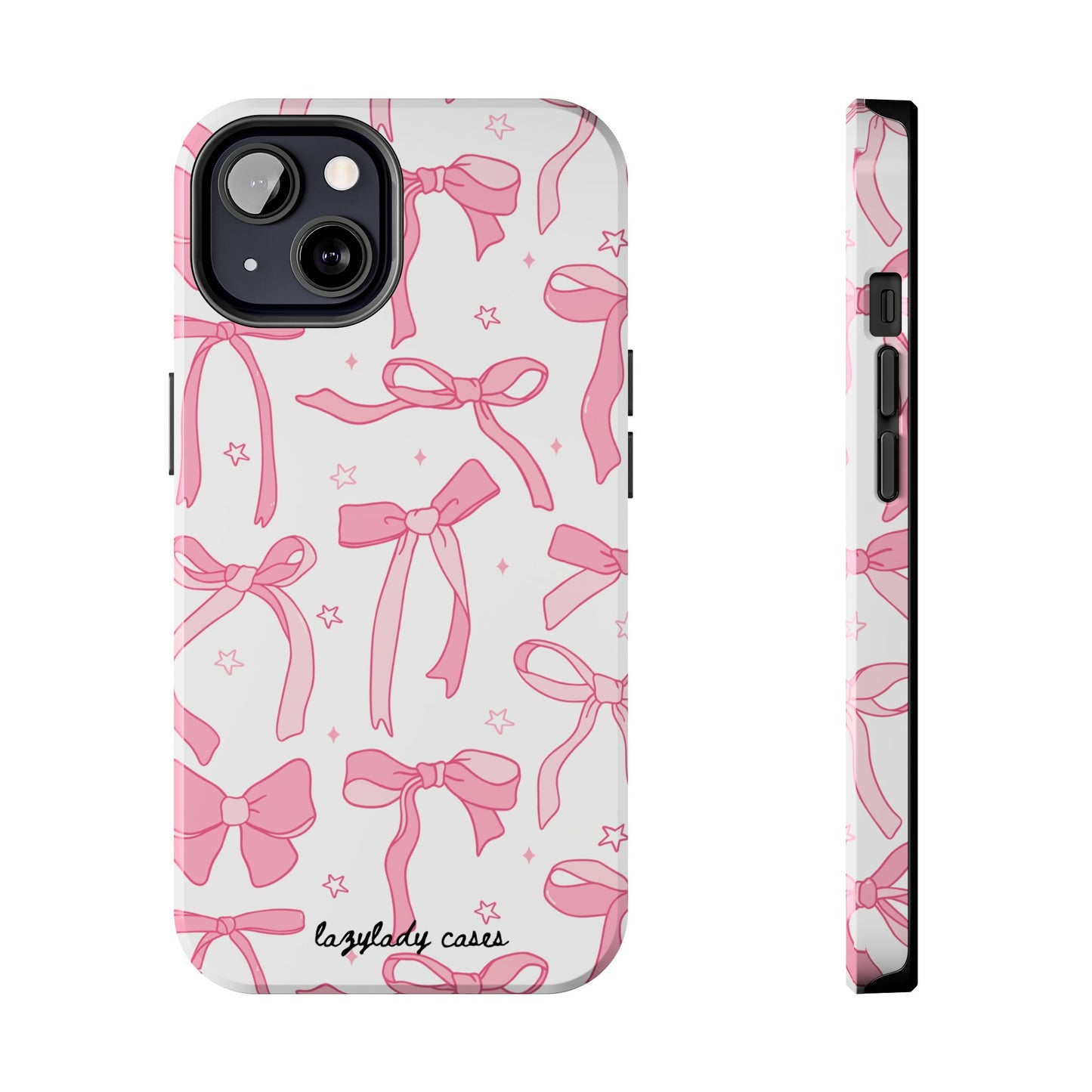 Cute Pink Bow Tough Phone Case - Stylish and Durable Protection
