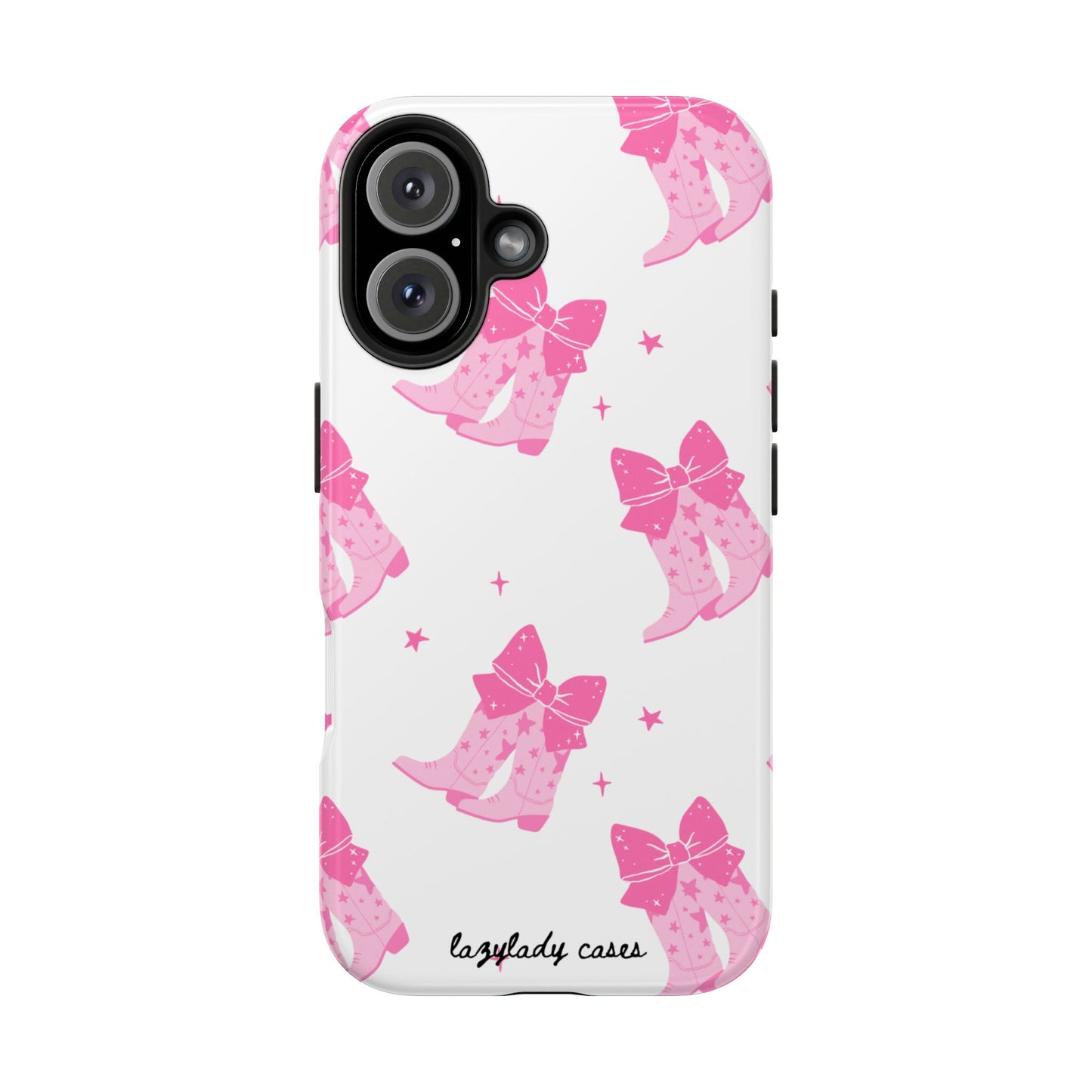 Pink Cowgirl Tough Phone Case - Trendy Protection with Bow Design
