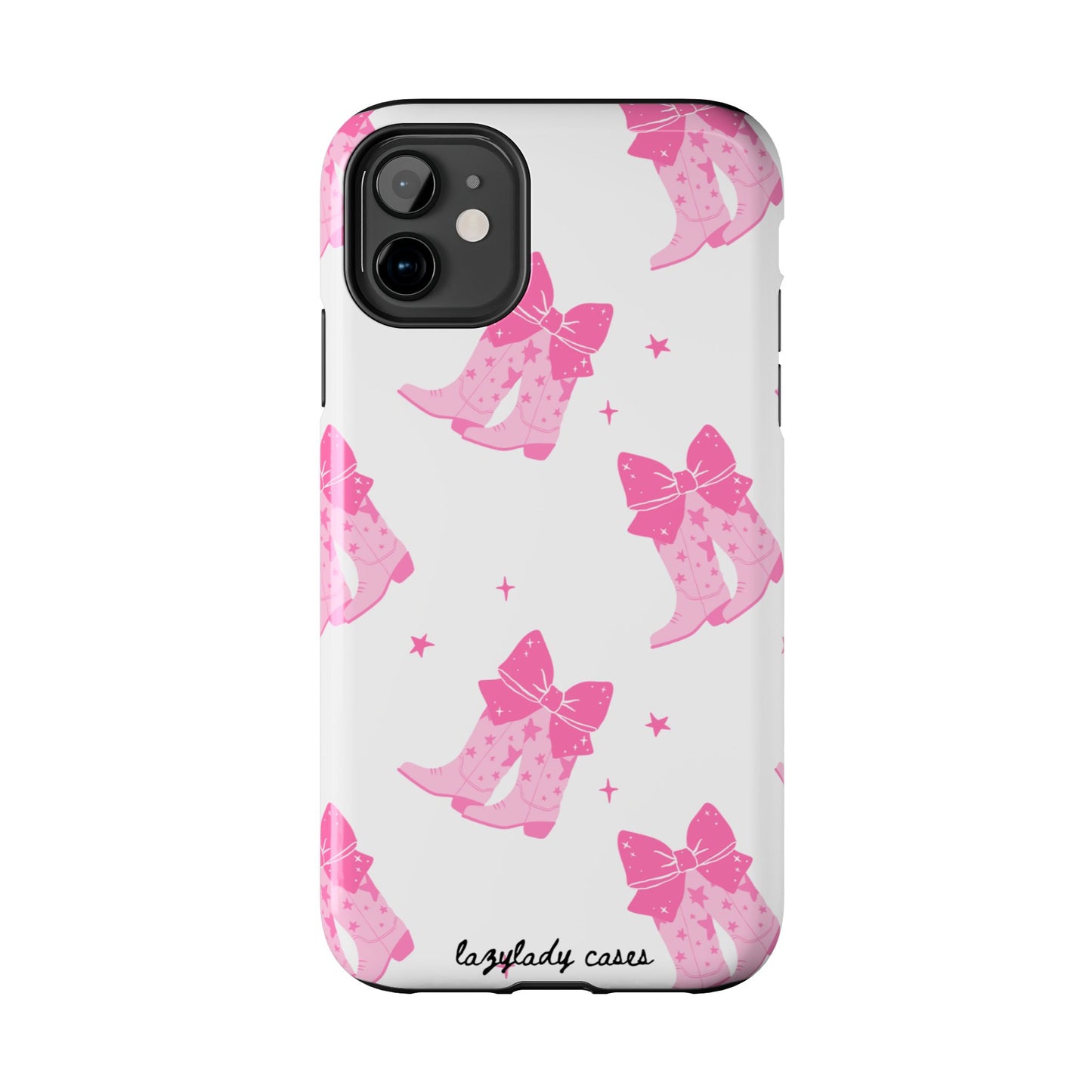 Pink Cowgirl Tough Phone Case - Trendy Protection with Bow Design