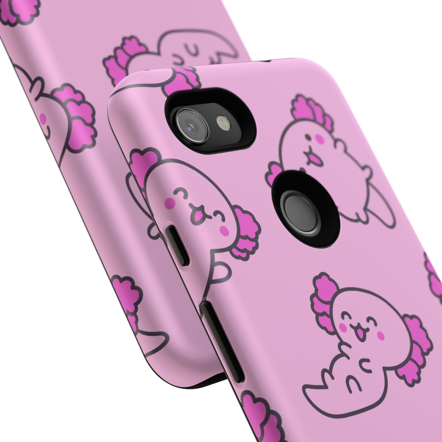 Cute Cartoon Axo Phone Case with Pink Sea Creatures Design
