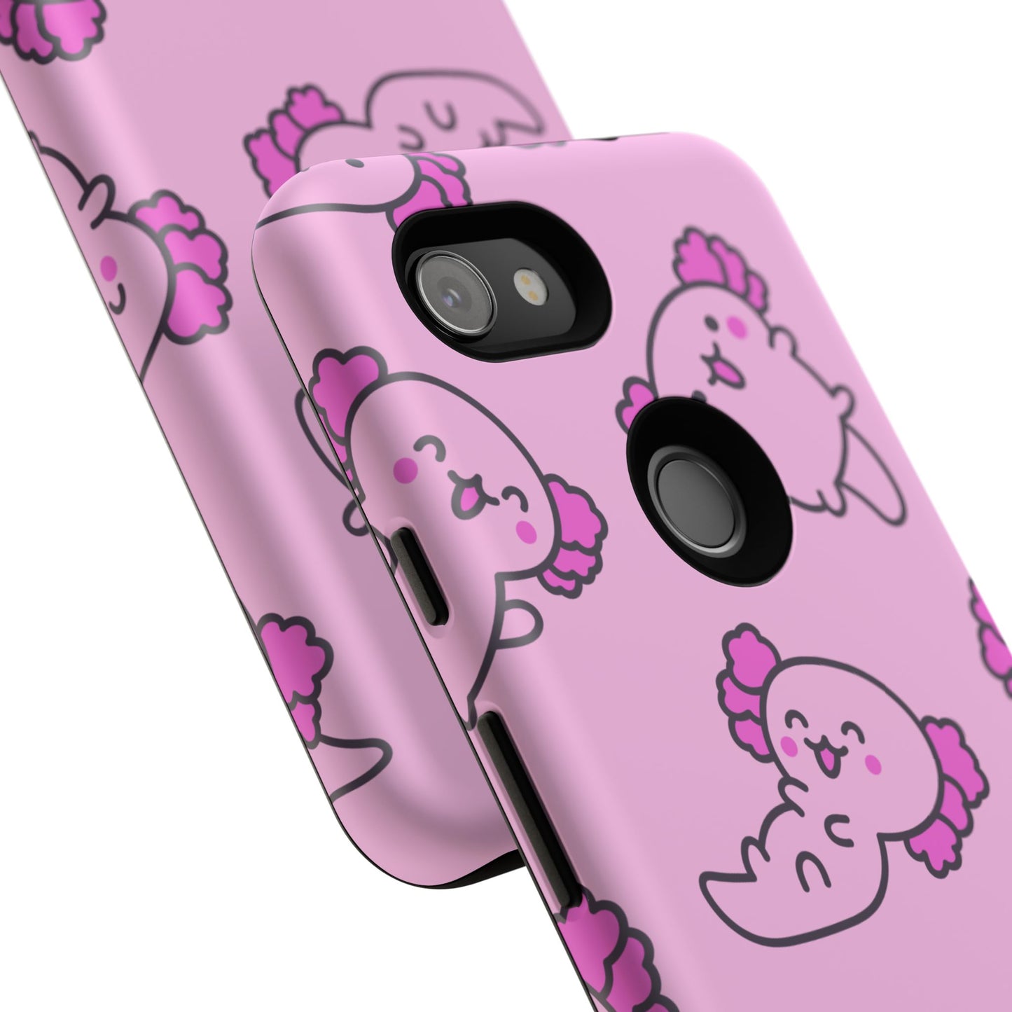 Cute Cartoon Axo Phone Case with Pink Sea Creatures Design