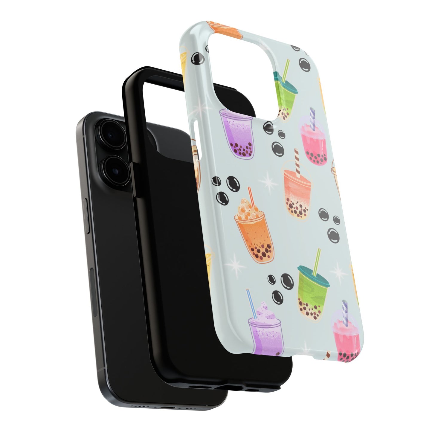 Colorful Boba Tea Phone Case, Tough Phone Cases for Drink Lovers, Cute Phone Accessory, Fun Gifts for Friends, Summer Vibes