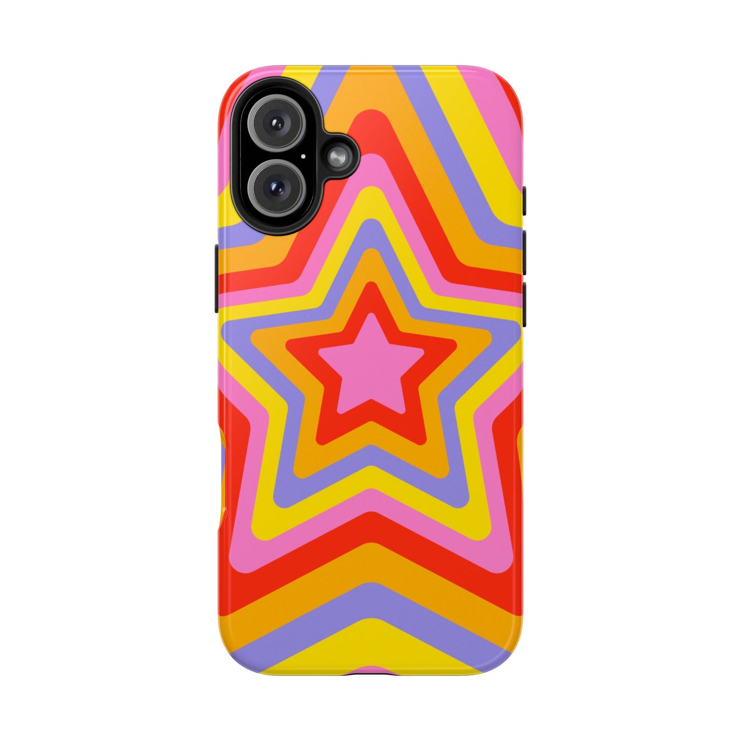 Colorful Star Pattern Tough Phone Cases | Durable Phone Cover, Unique Gifts, Trendy Accessories, Fun Tech Style