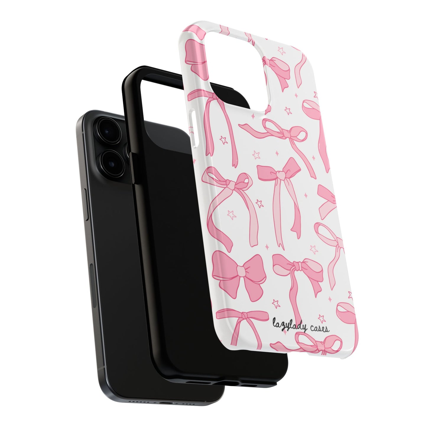 Cute Pink Bow Tough Phone Case - Stylish and Durable Protection