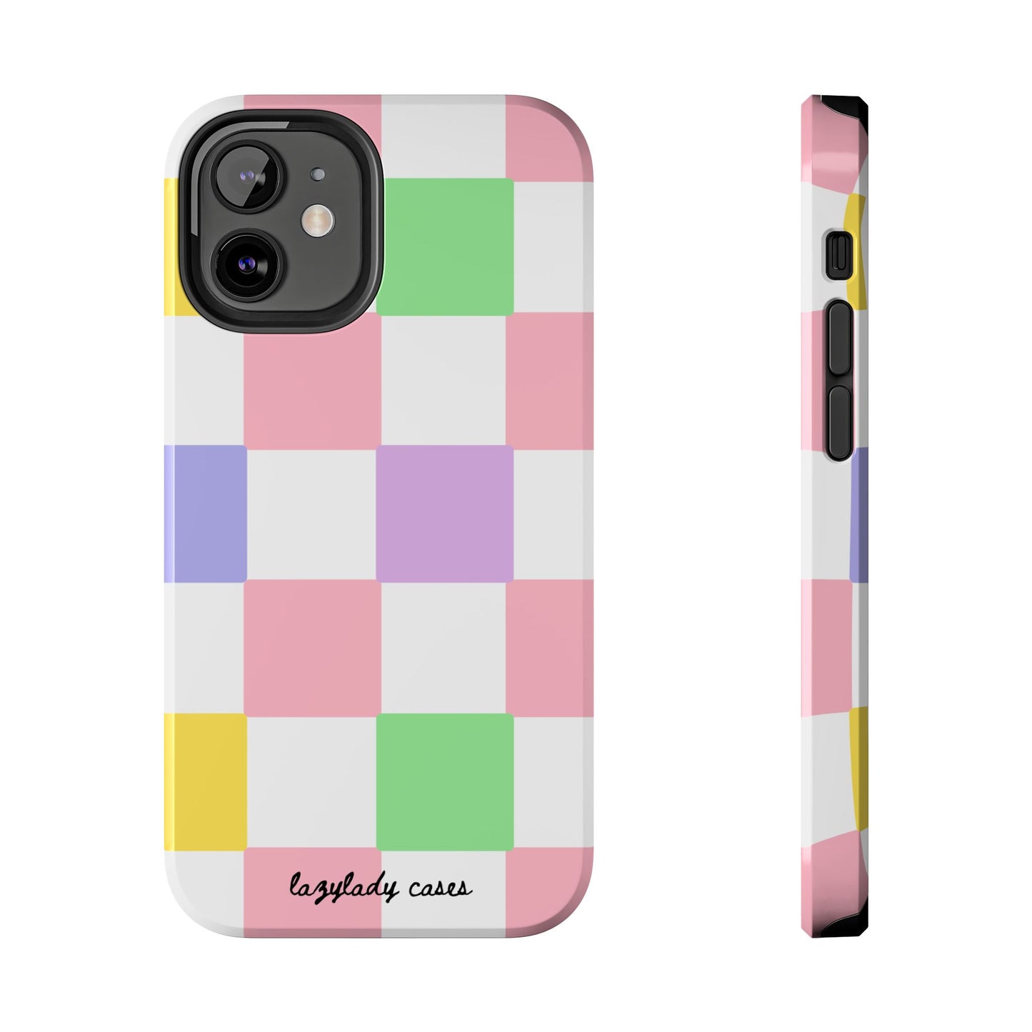 Colorful Checkerboard Tough Phone Case – Vibrant & Durable Protection