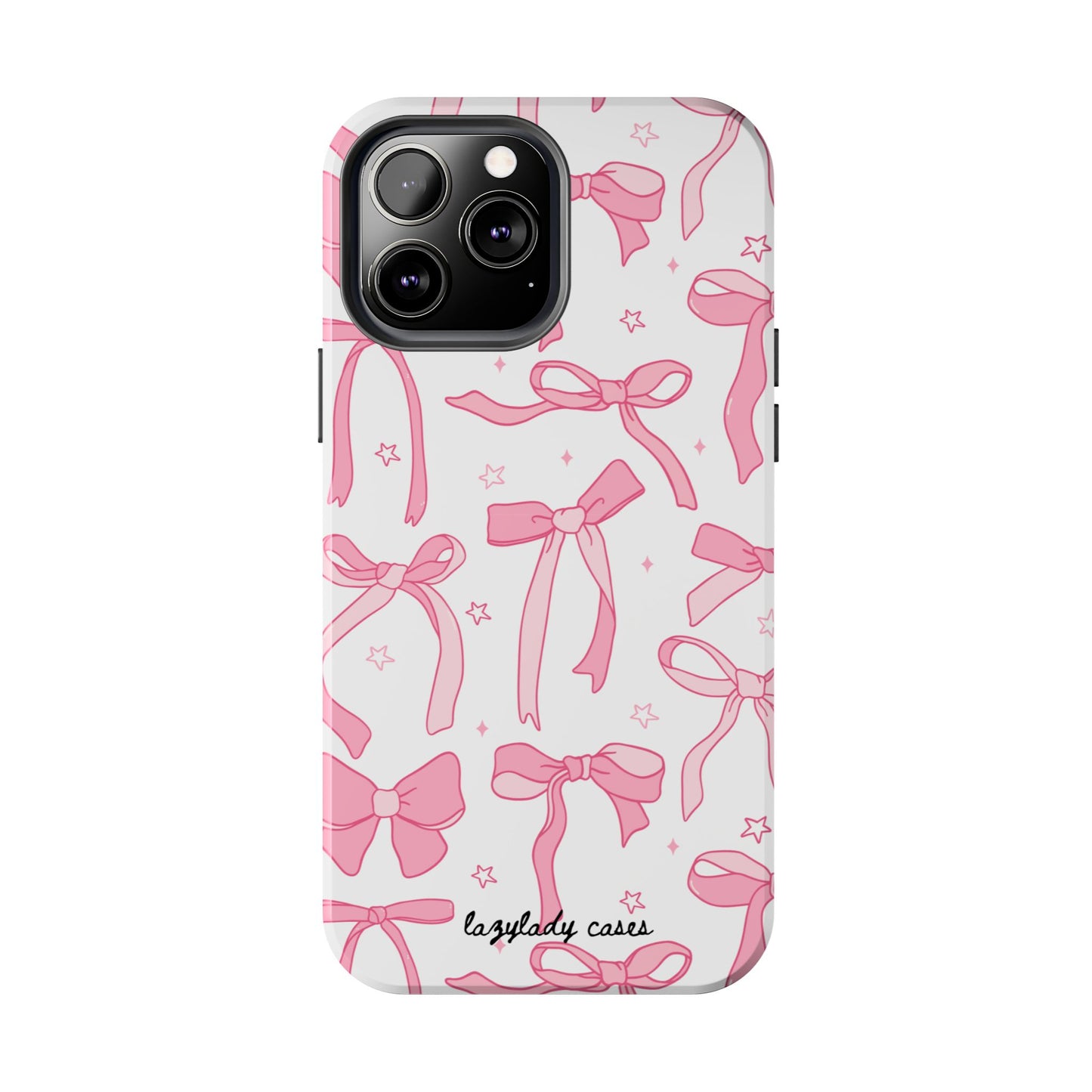 Cute Pink Bow Tough Phone Case - Stylish and Durable Protection