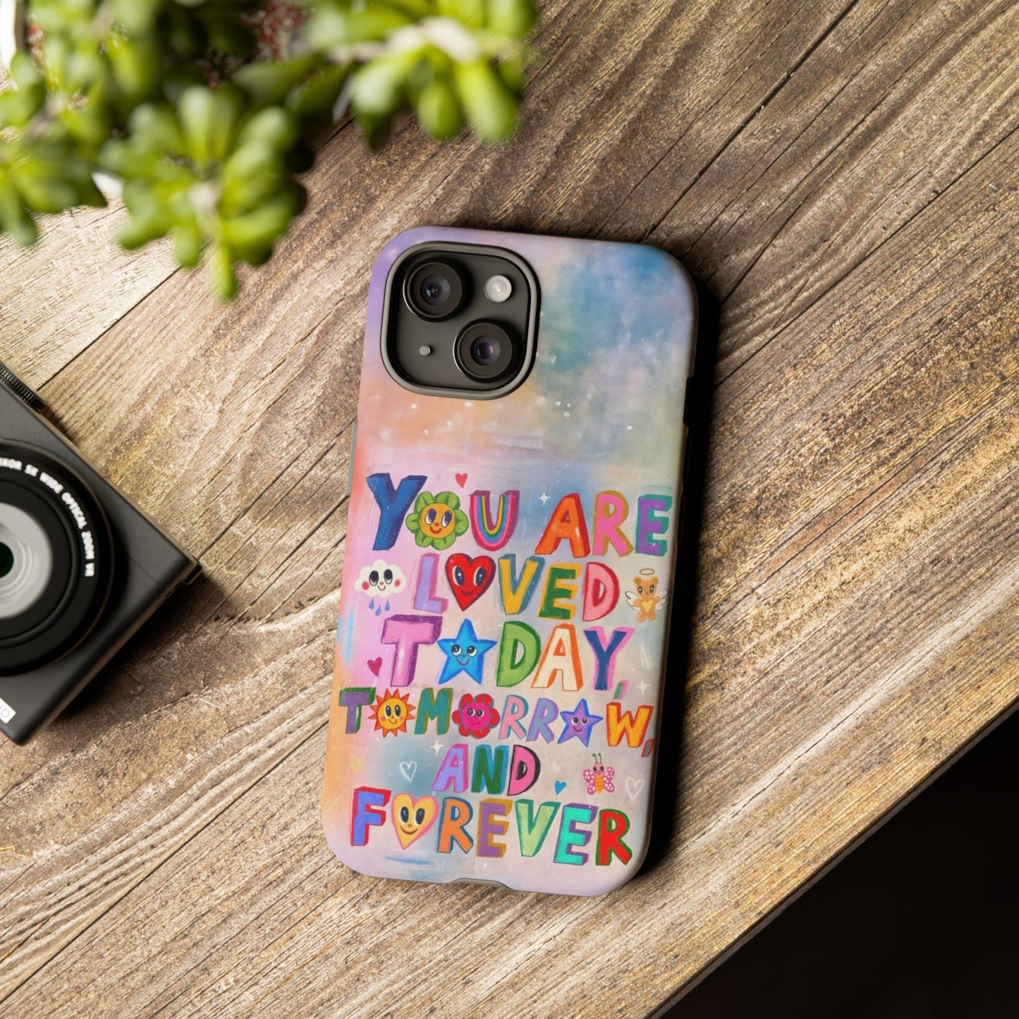 Colorful Phone Case with Positive Affirmations, Inspirational Phone Shell, Cute Gift for Teens, Motivational Tech Accessory, I Love You Case