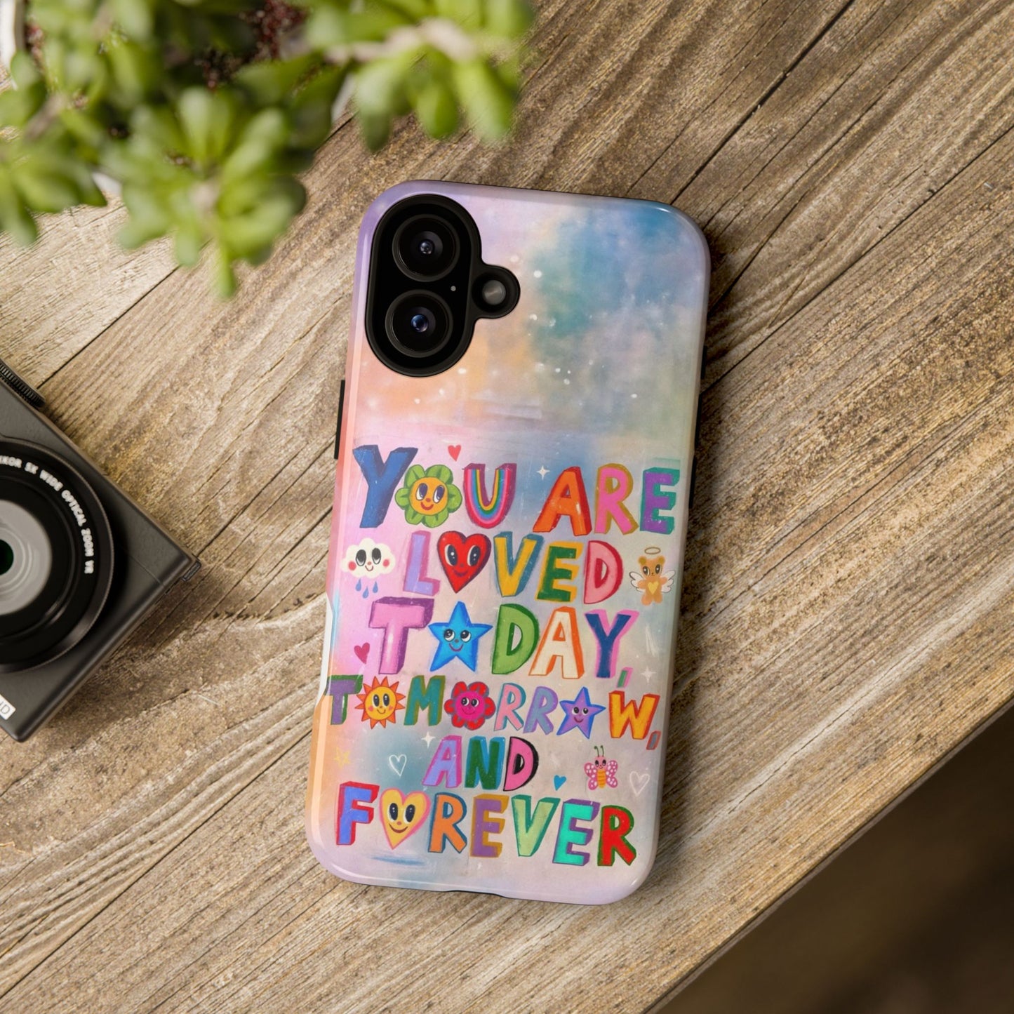 Colorful Phone Case with Positive Affirmations, Inspirational Phone Shell, Cute Gift for Teens, Motivational Tech Accessory, I Love You Case