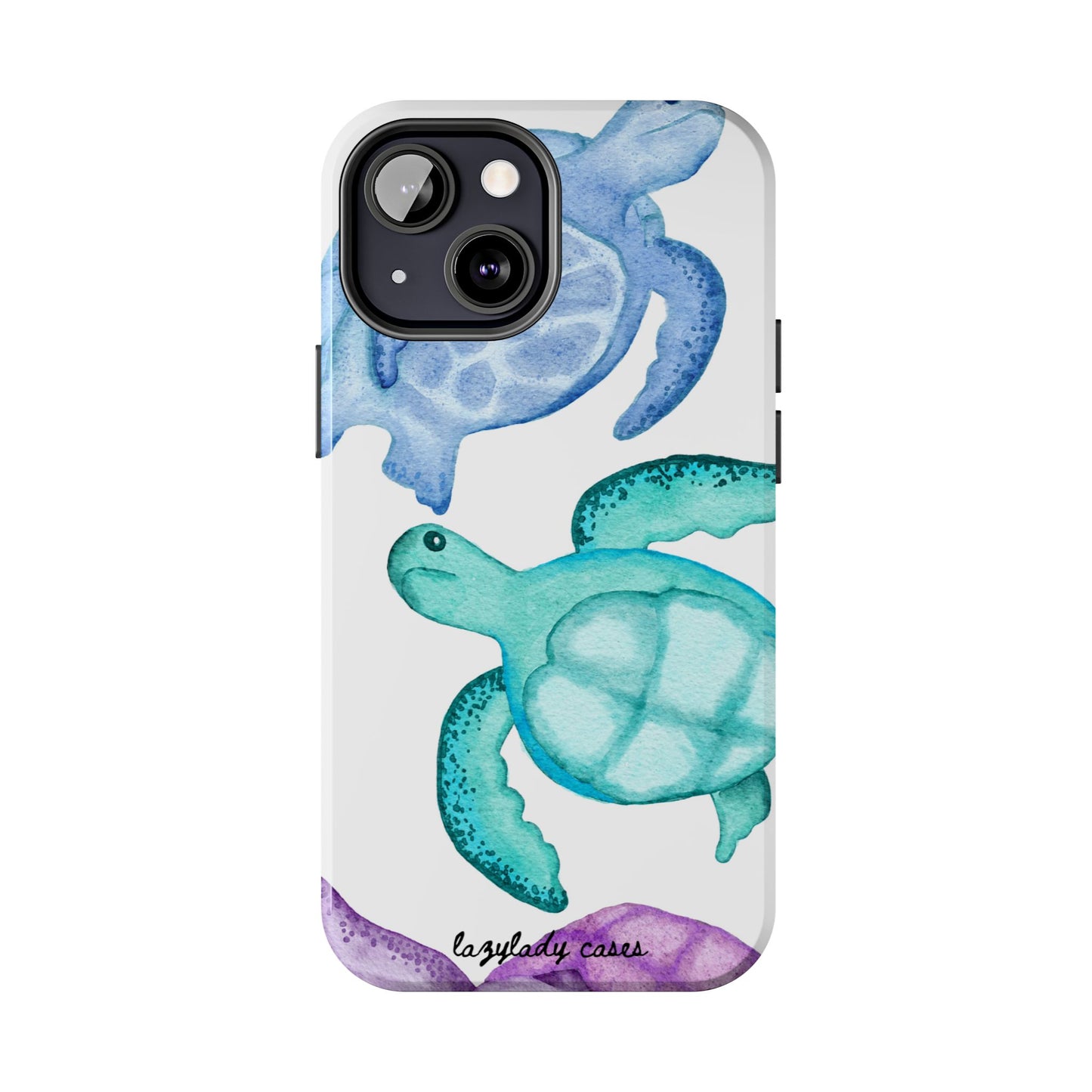 Ocean-Inspired Tough Phone Cases with Colorful Turtles