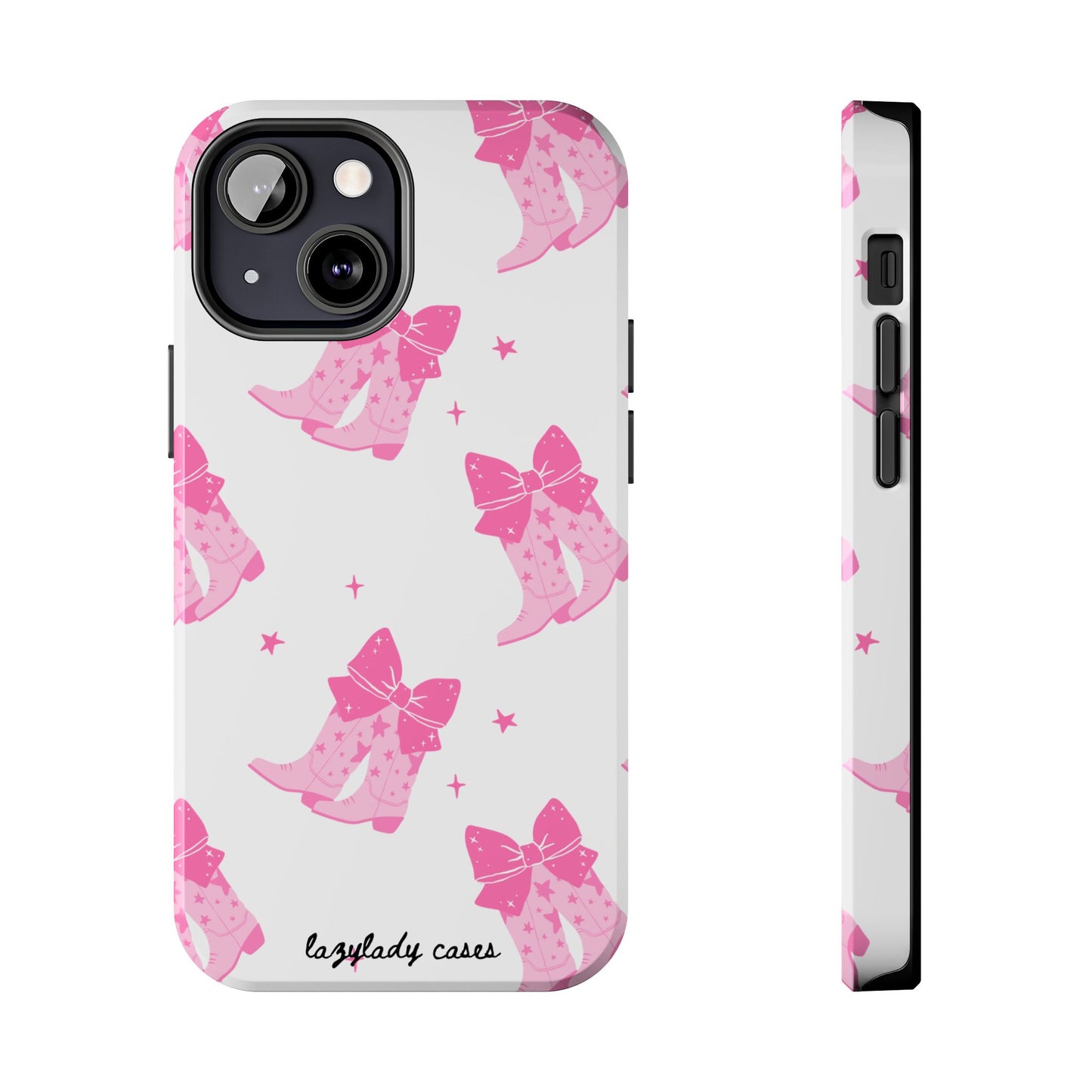 Pink Cowgirl Tough Phone Case - Trendy Protection with Bow Design