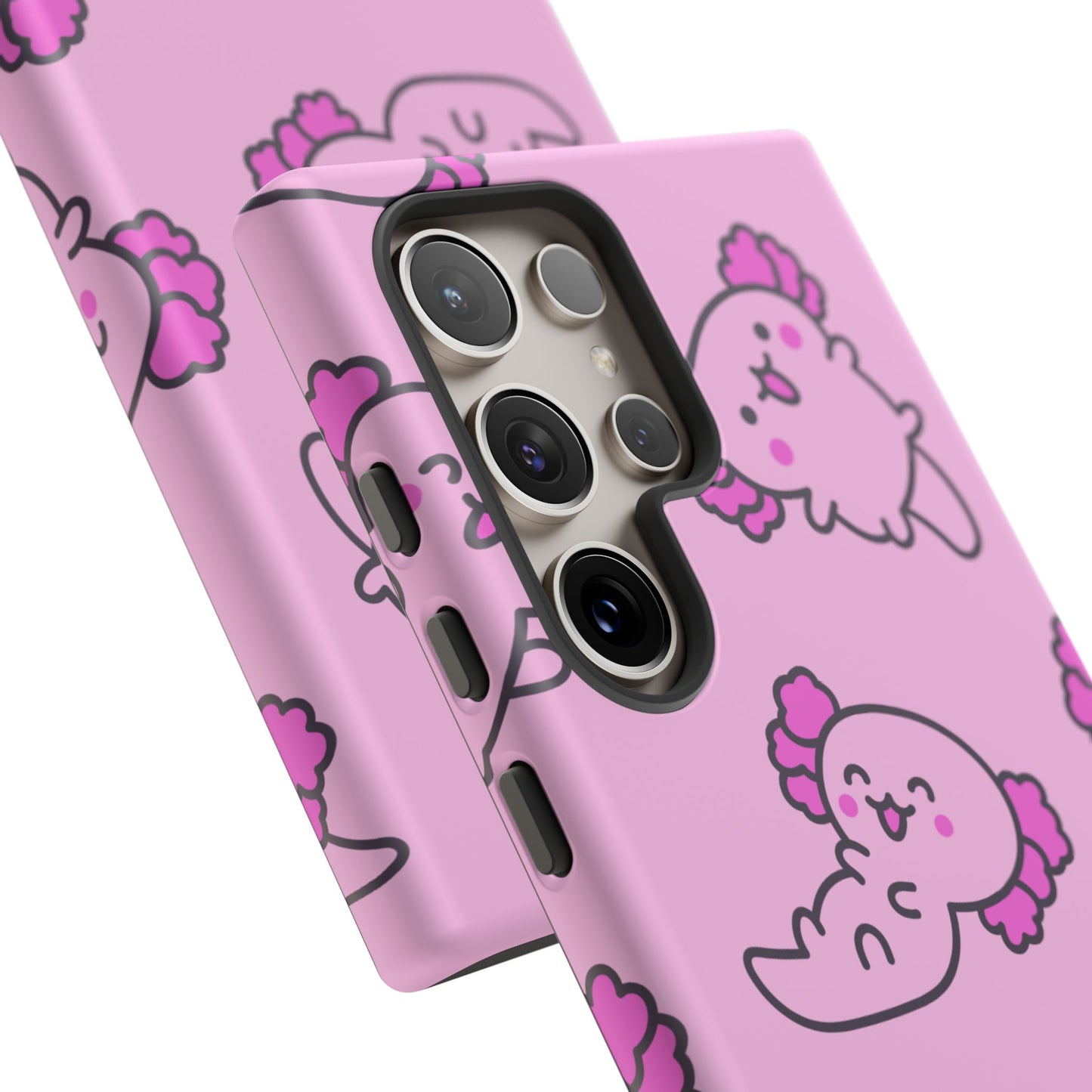 Cute Cartoon Axo Phone Case with Pink Sea Creatures Design