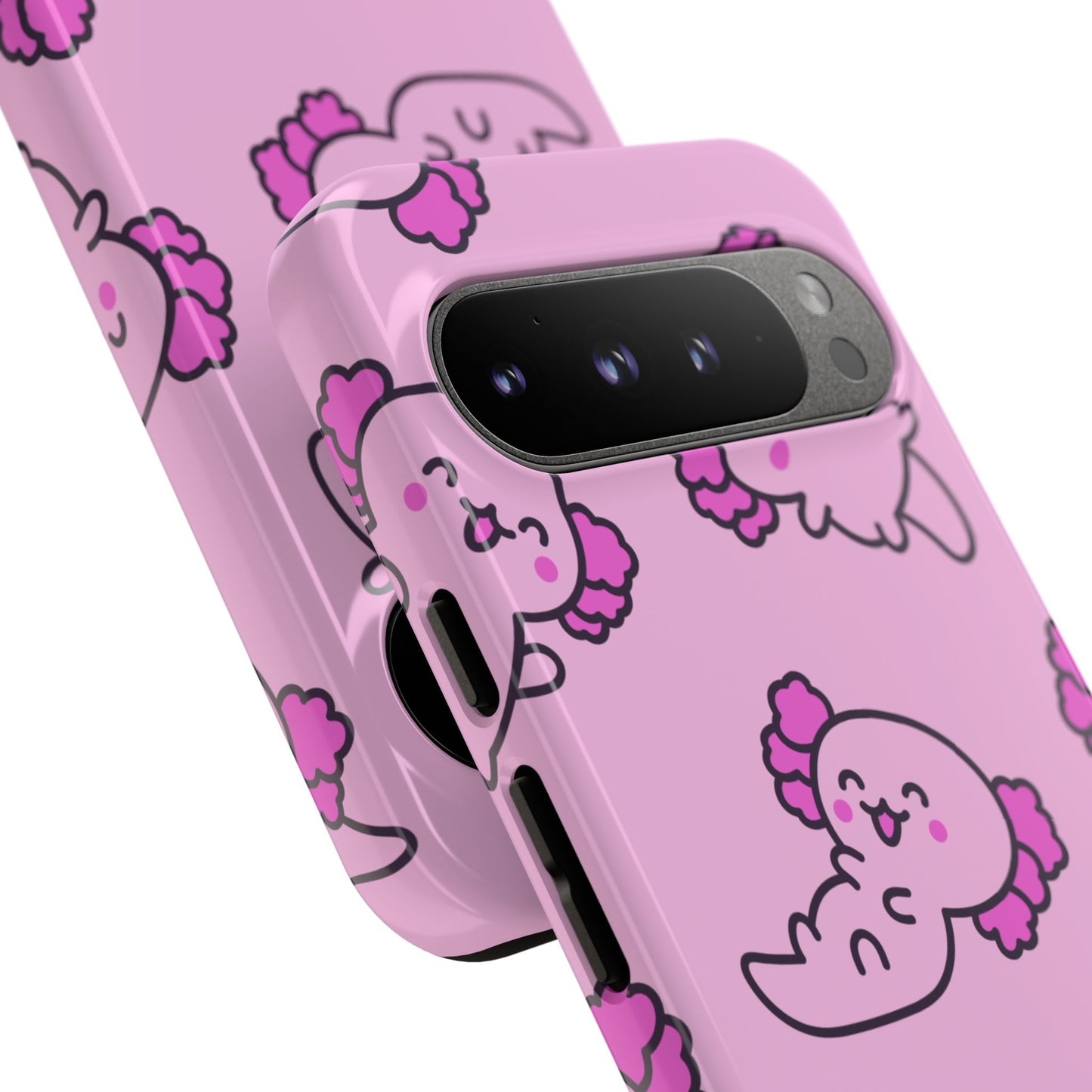 Cute Cartoon Axo Phone Case with Pink Sea Creatures Design