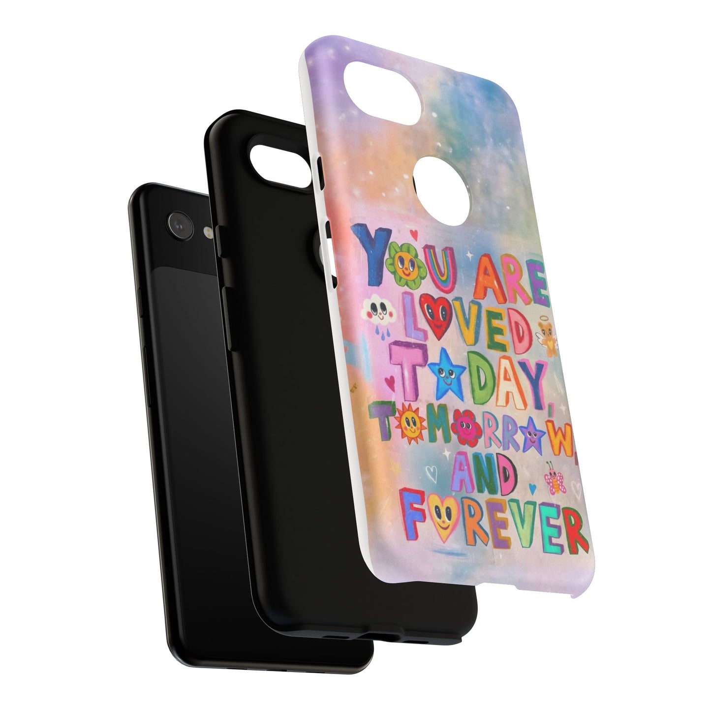 Colorful Phone Case with Positive Affirmations, Inspirational Phone Shell, Cute Gift for Teens, Motivational Tech Accessory, I Love You Case