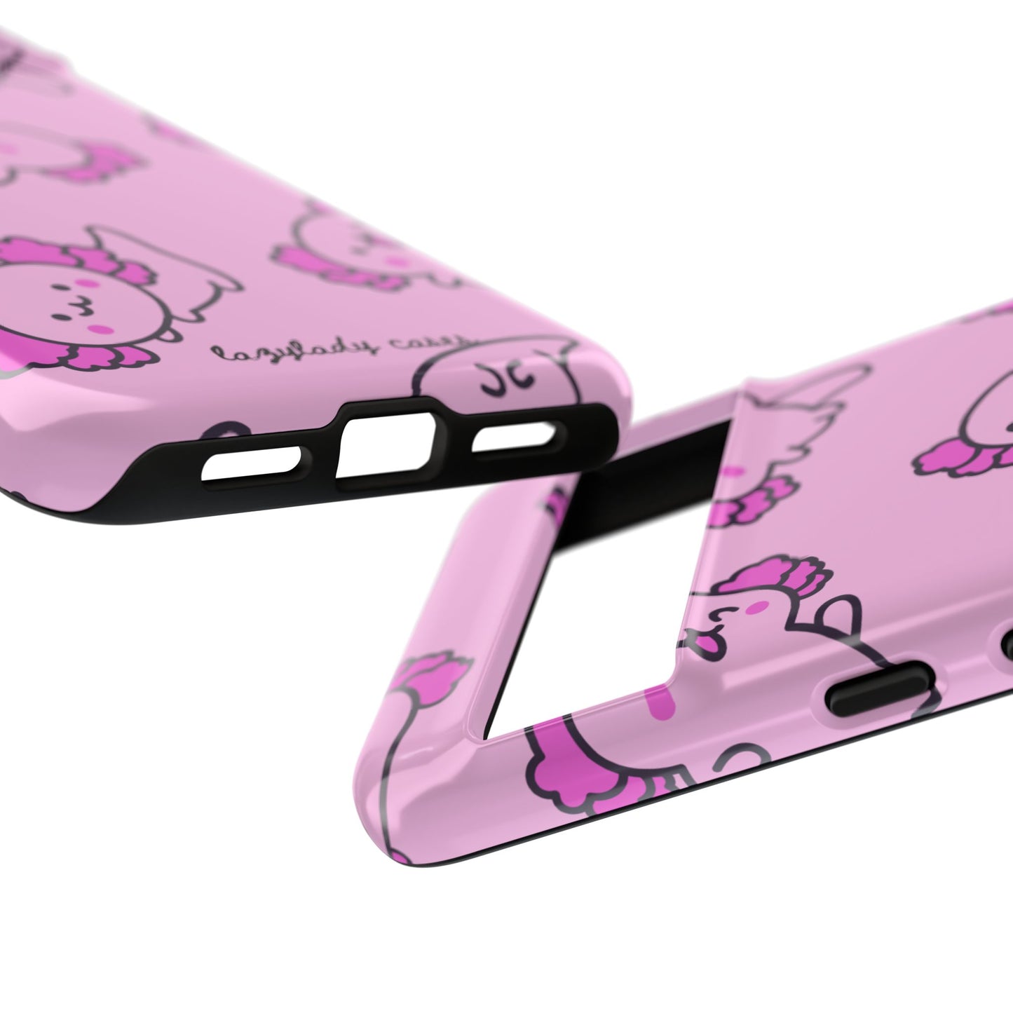 Cute Cartoon Axo Phone Case with Pink Sea Creatures Design