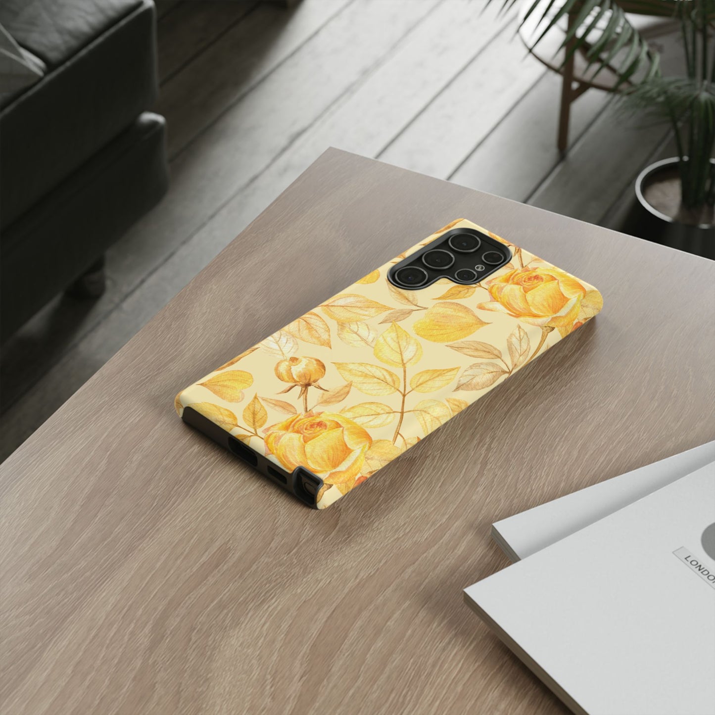 Yellow Dusk Tough Phone Case - Yellow Rose Design