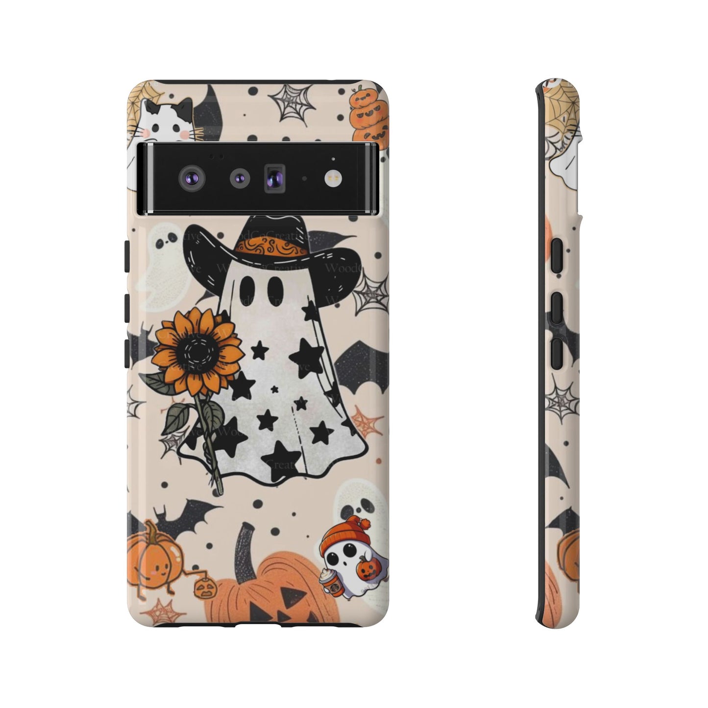 Cute Ghost Phone Case, Halloween Decor, Spooky Gift, Fall Accessories, Pumpkin Lover's Gift, Autumn Vibes, Trick or Treat