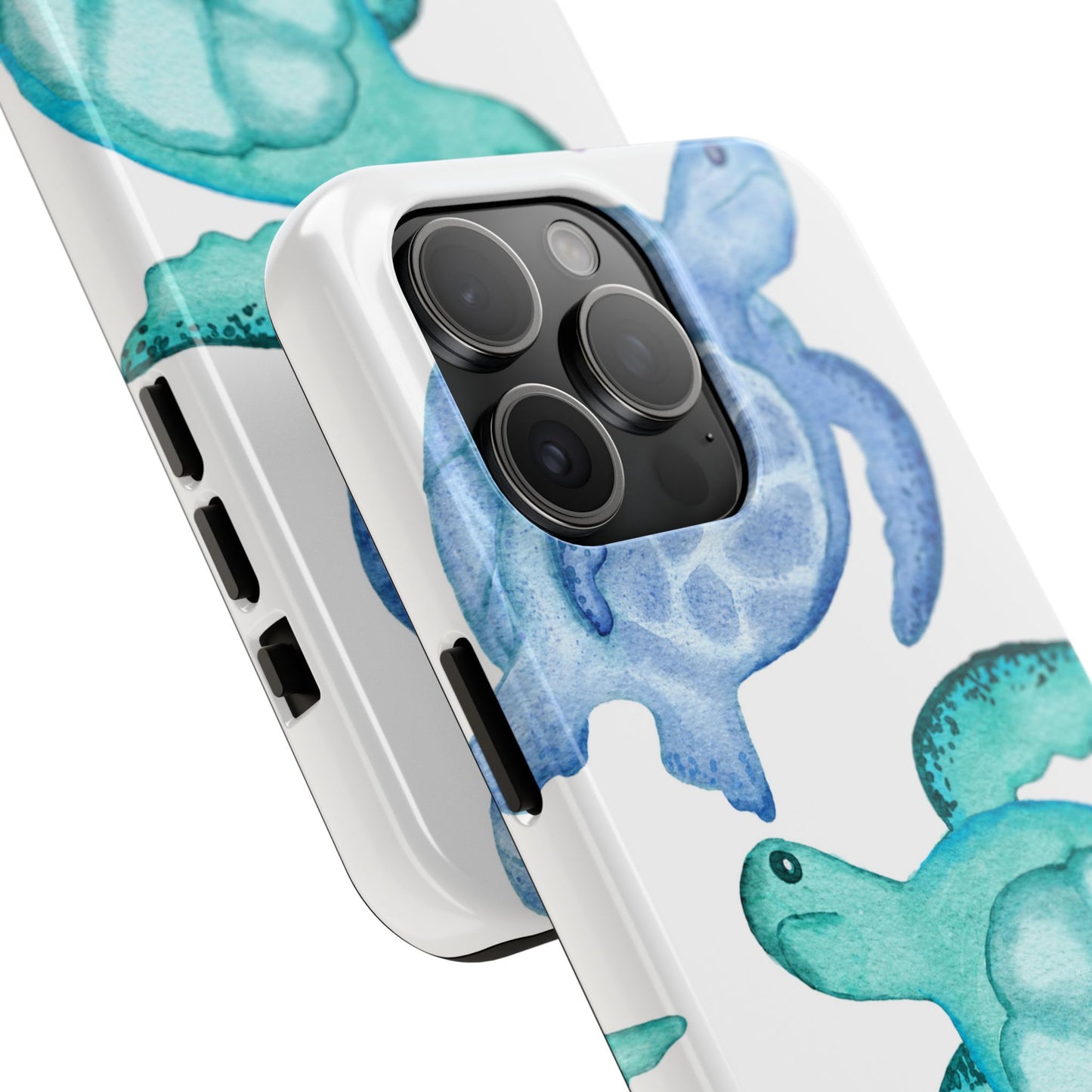 Ocean-Inspired Tough Phone Cases with Colorful Turtles
