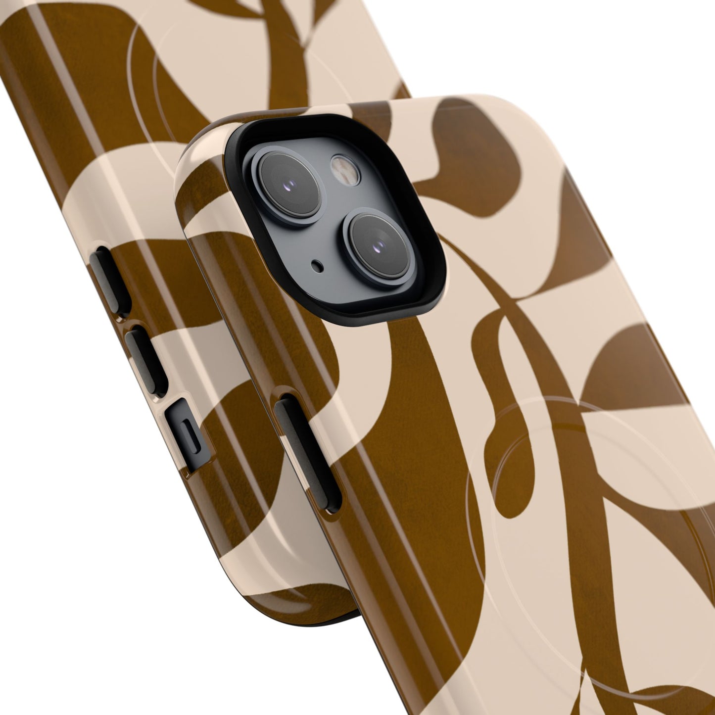 Brown Bonnet Stylish Tough Magnetic Phone Case - Trendy Abstract Design