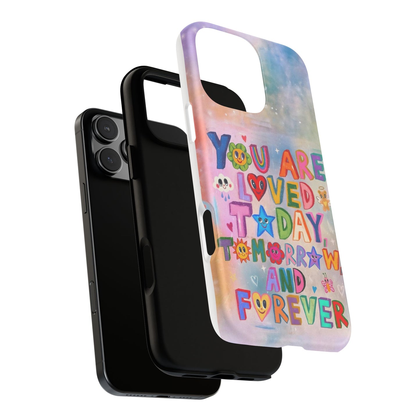 Colorful Phone Case with Positive Affirmations, Inspirational Phone Shell, Cute Gift for Teens, Motivational Tech Accessory, I Love You Case