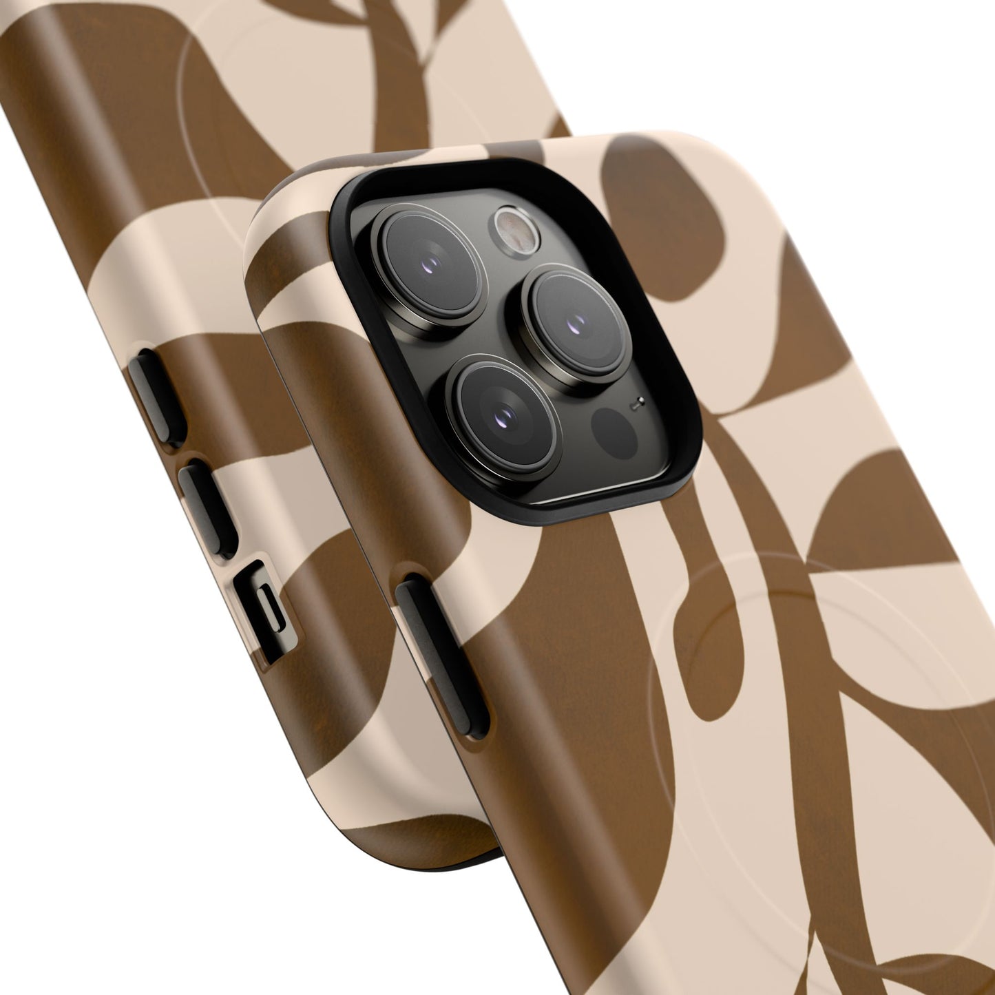 Brown Bonnet Stylish Tough Magnetic Phone Case - Trendy Abstract Design