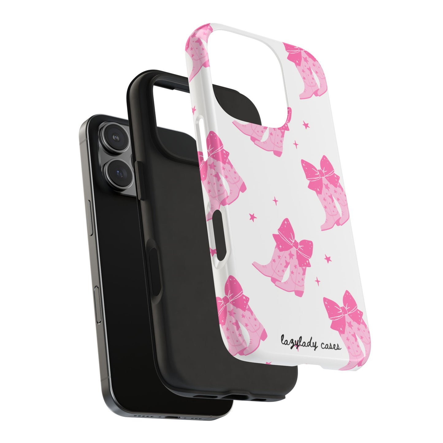 Pink Cowgirl Tough Phone Case - Trendy Protection with Bow Design
