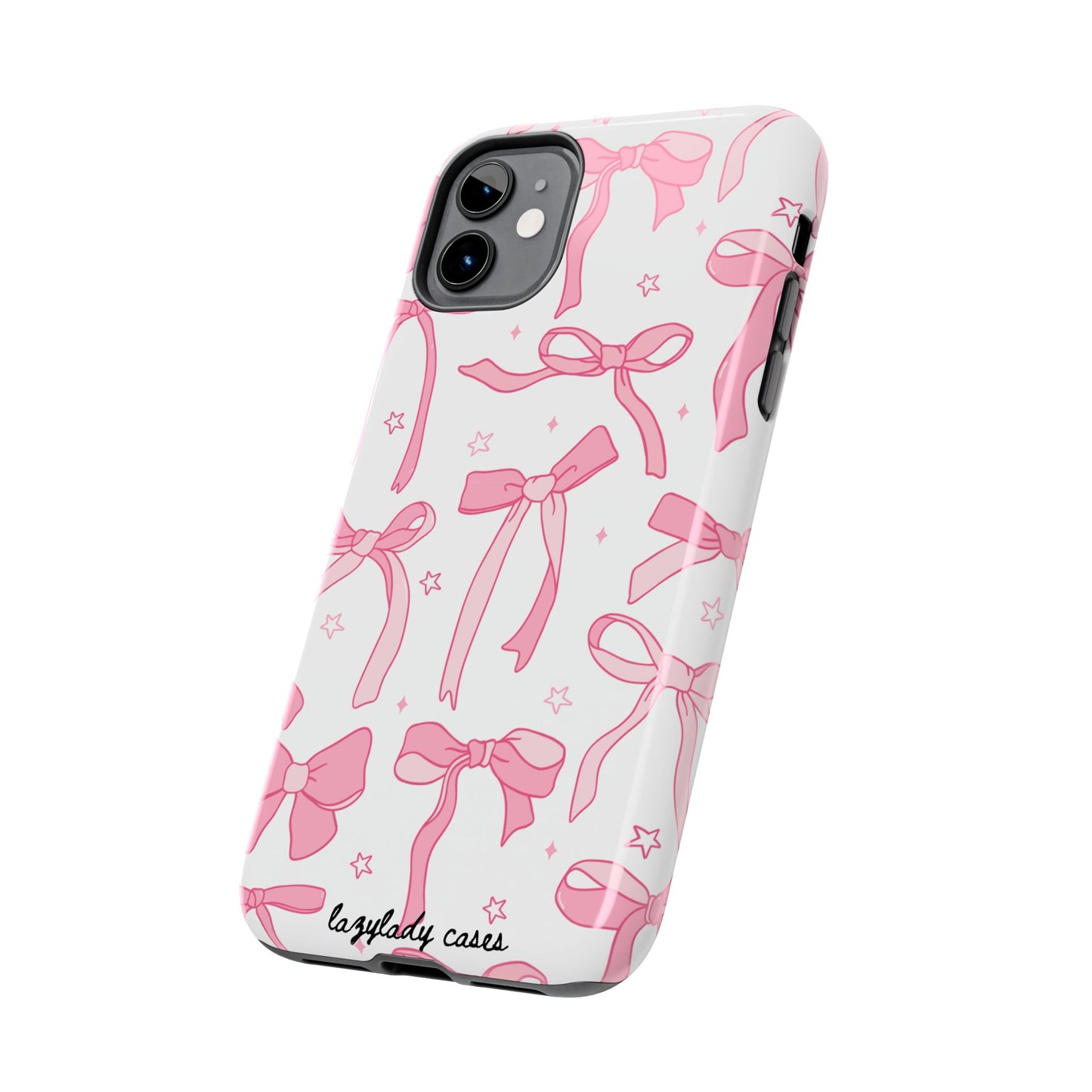 Cute Pink Bow Tough Phone Case - Stylish and Durable Protection