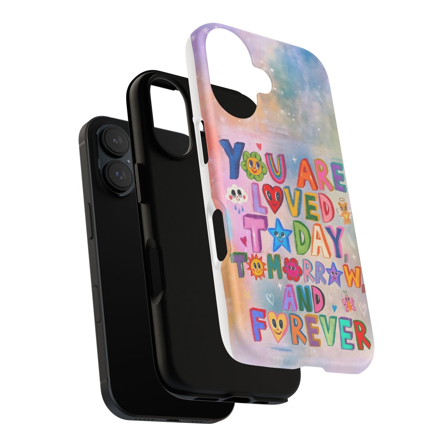 Colorful Phone Case with Positive Affirmations, Inspirational Phone Shell, Cute Gift for Teens, Motivational Tech Accessory, I Love You Case