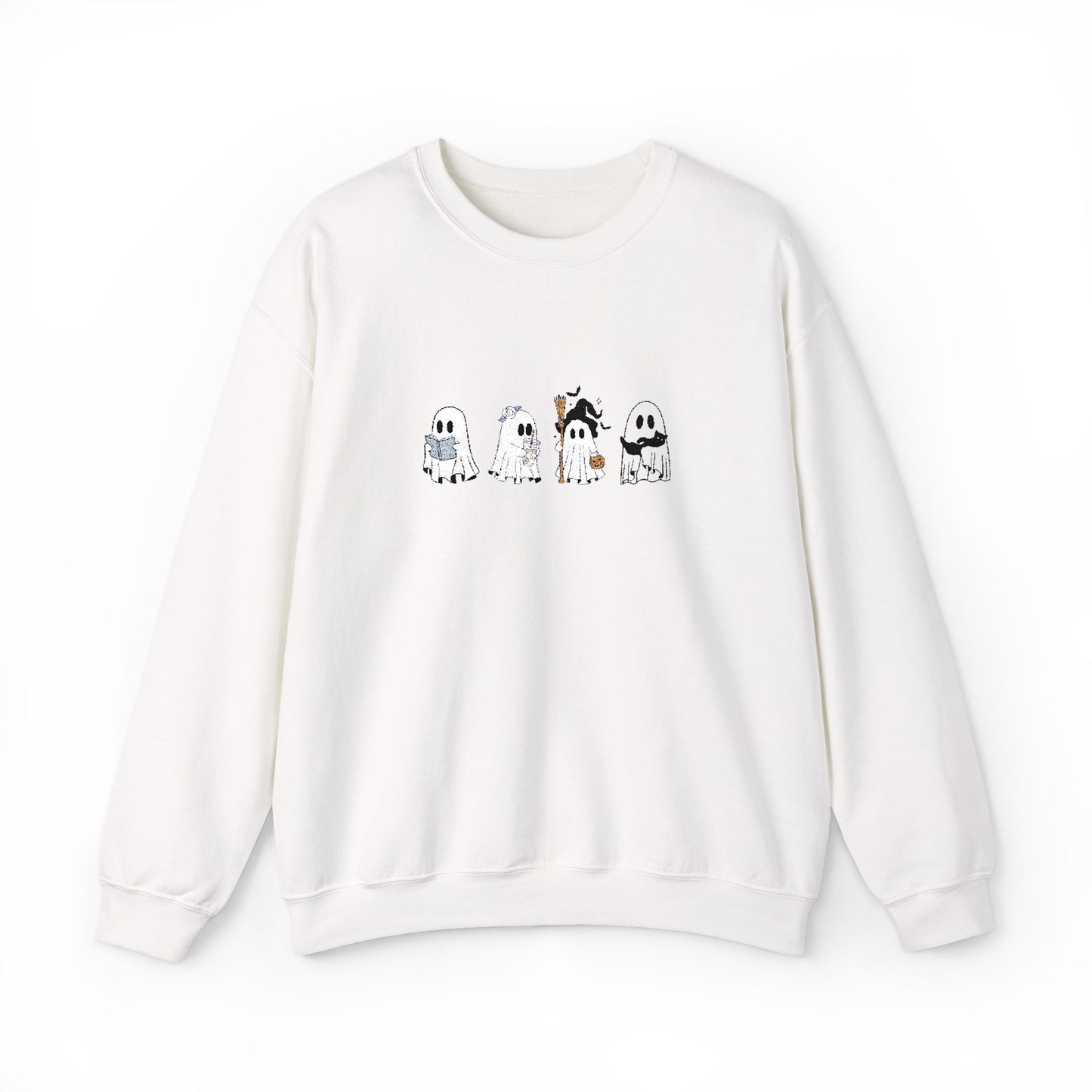 Cute Ghosts Unisex Heavy Blend™ Crewneck Sweatshirt, Halloween Apparel, Cozy Loungewear, Spooky Season Gift, Relaxed Fit Sweatshirt