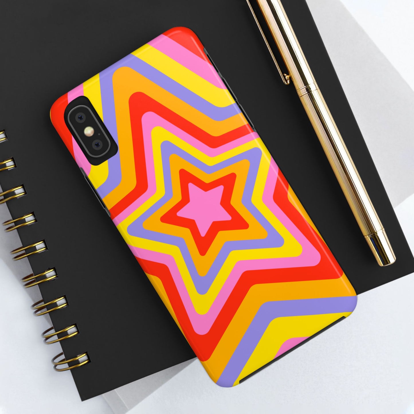 Colorful Star Pattern Tough Phone Cases | Durable Phone Cover, Unique Gifts, Trendy Accessories, Fun Tech Style
