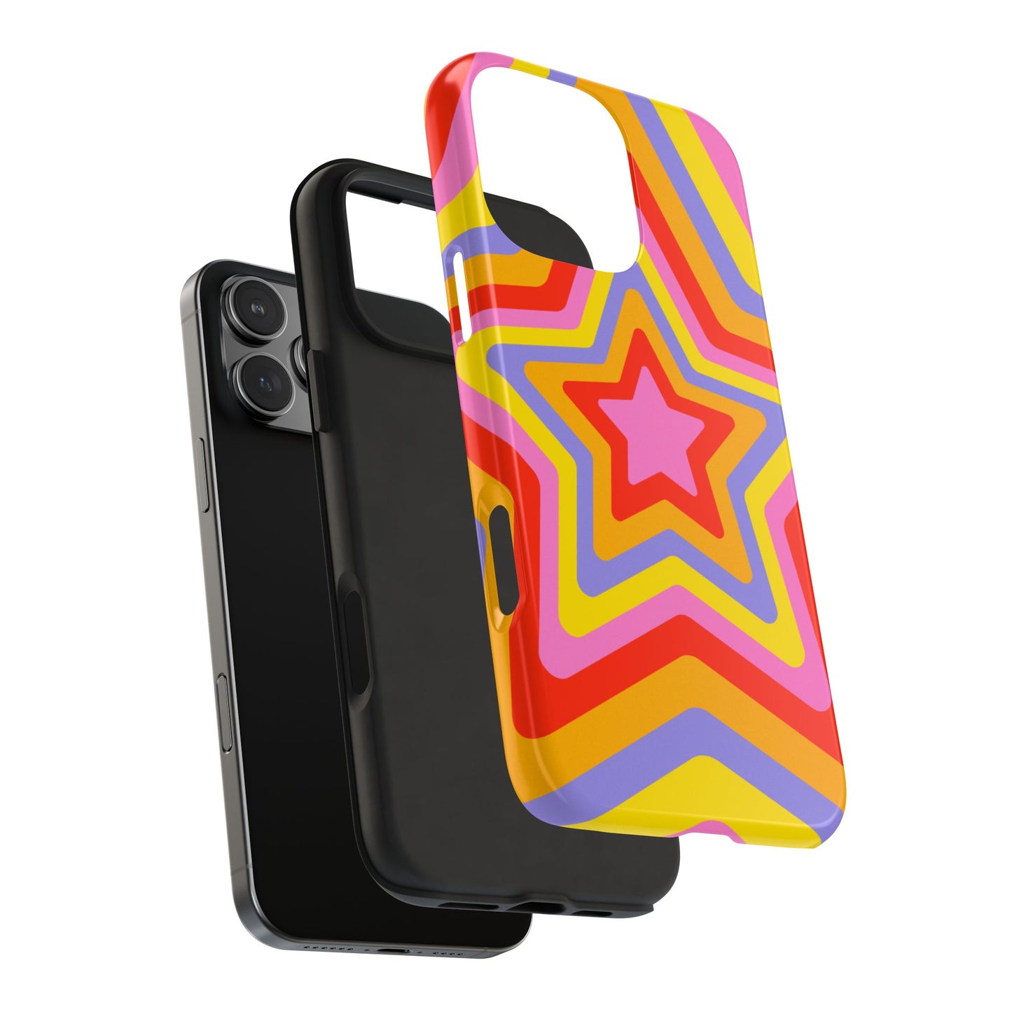 Colorful Star Pattern Tough Phone Cases | Durable Phone Cover, Unique Gifts, Trendy Accessories, Fun Tech Style