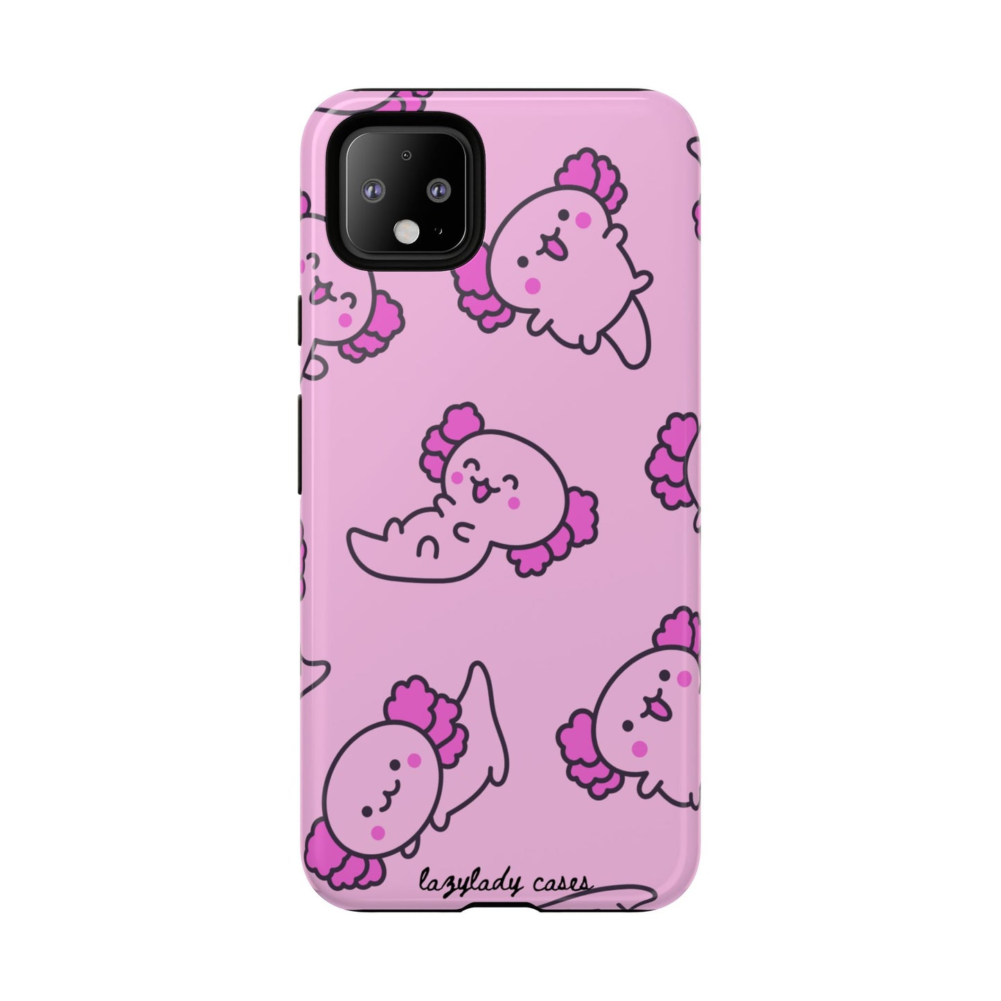 Cute Cartoon Axo Phone Case with Pink Sea Creatures Design