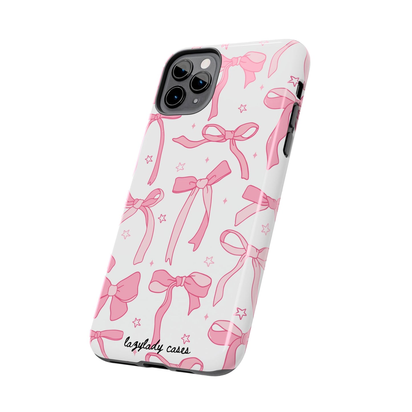 Cute Pink Bow Tough Phone Case - Stylish and Durable Protection