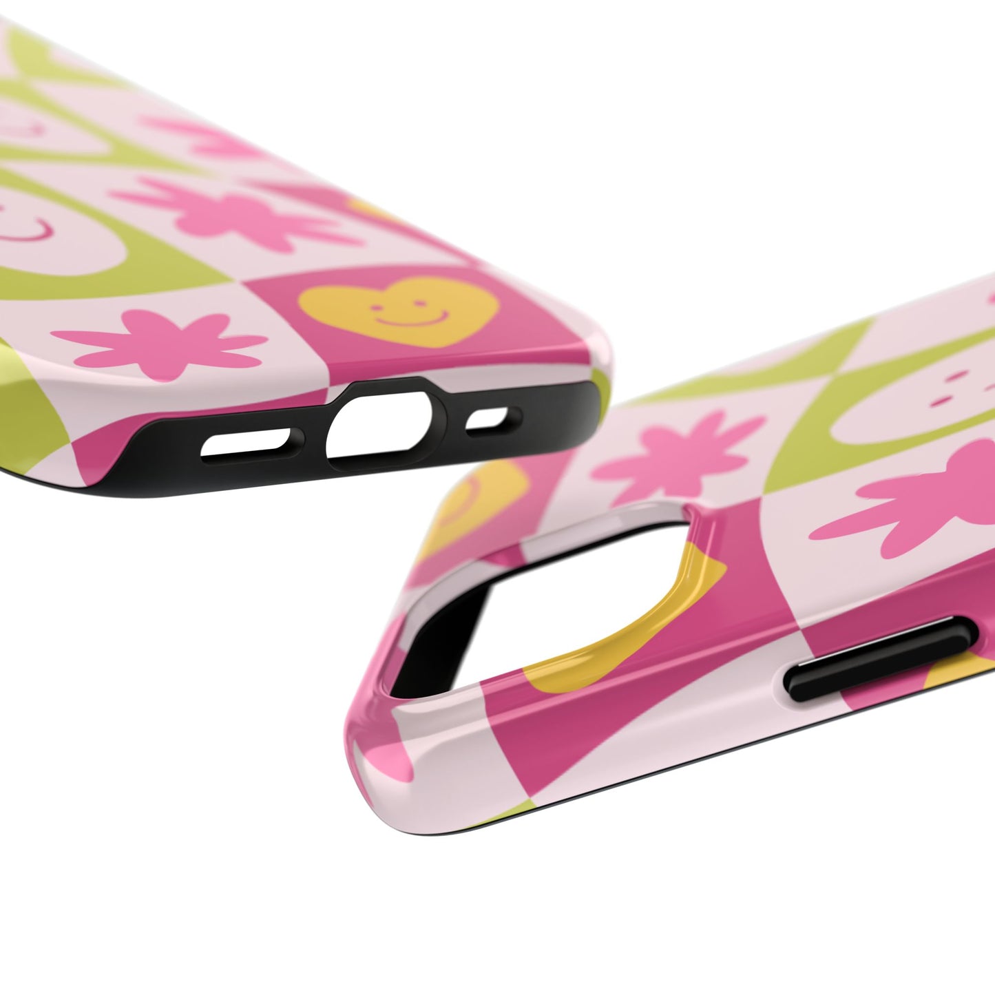 Colorful Smiley Pattern Tough Phone Cases, Playful Phone Covers, Fun Gifts for Friends, Cute Accessories, Vibrant and Durable