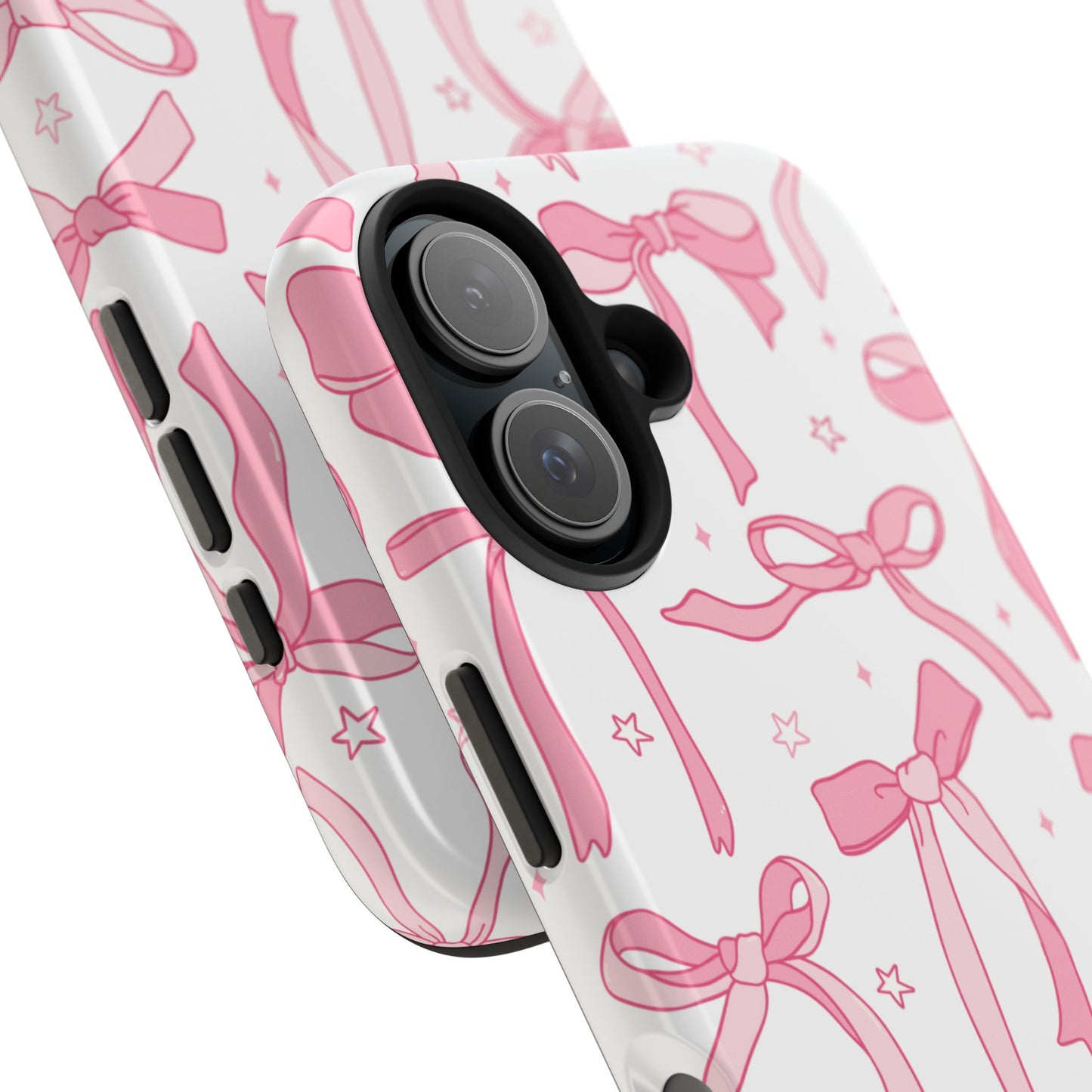 Cute Pink Bow Tough Phone Case - Stylish and Durable Protection