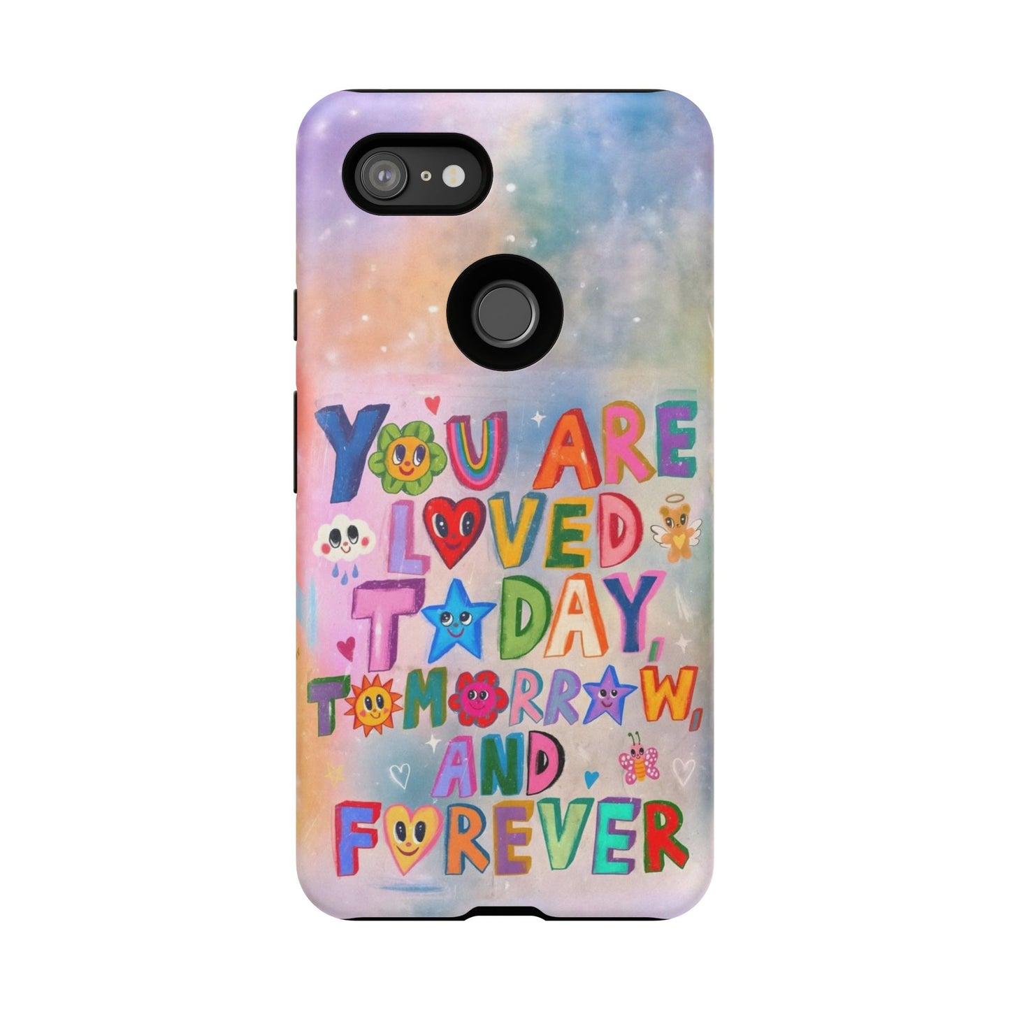 Colorful Phone Case with Positive Affirmations, Inspirational Phone Shell, Cute Gift for Teens, Motivational Tech Accessory, I Love You Case