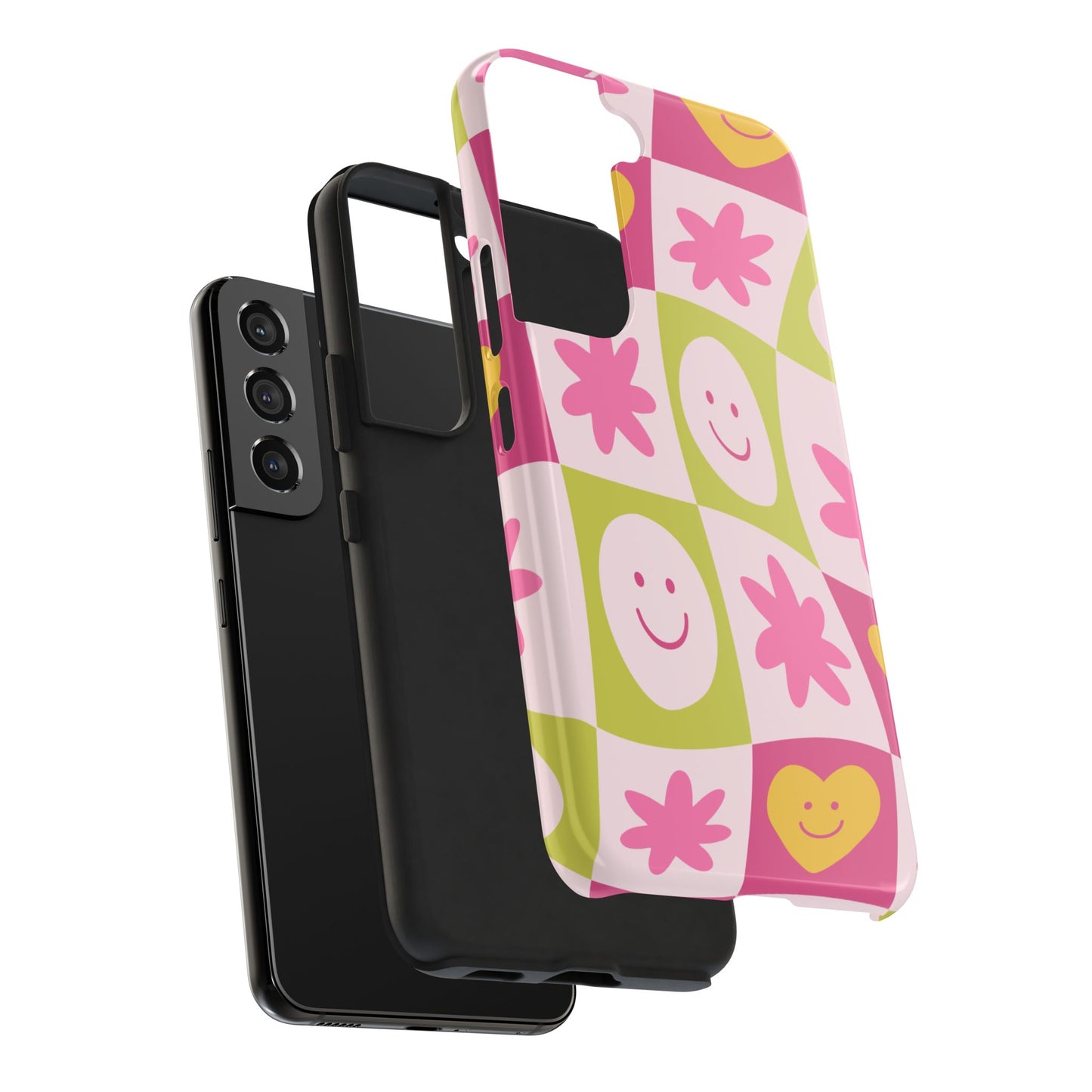 Colorful Smiley Pattern Tough Phone Cases, Playful Phone Covers, Fun Gifts for Friends, Cute Accessories, Vibrant and Durable