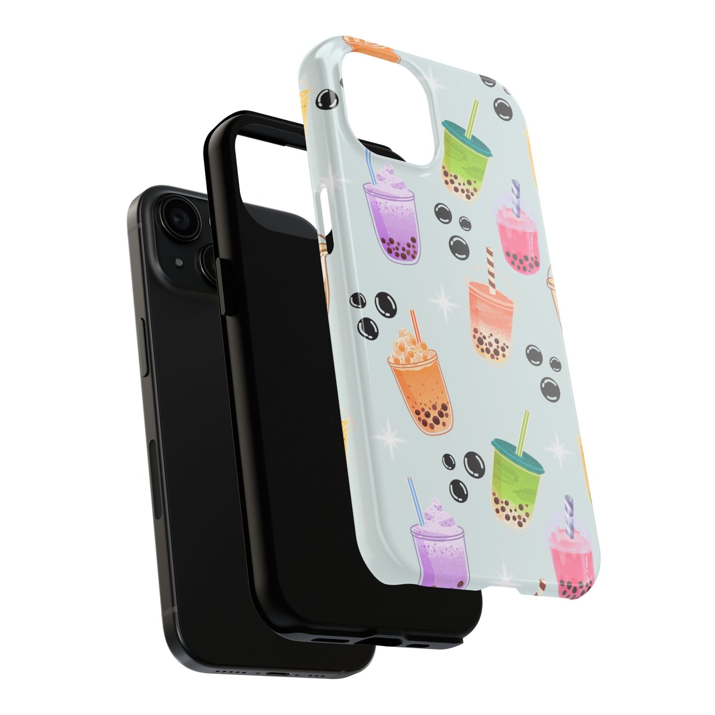Colorful Boba Tea Phone Case, Tough Phone Cases for Drink Lovers, Cute Phone Accessory, Fun Gifts for Friends, Summer Vibes