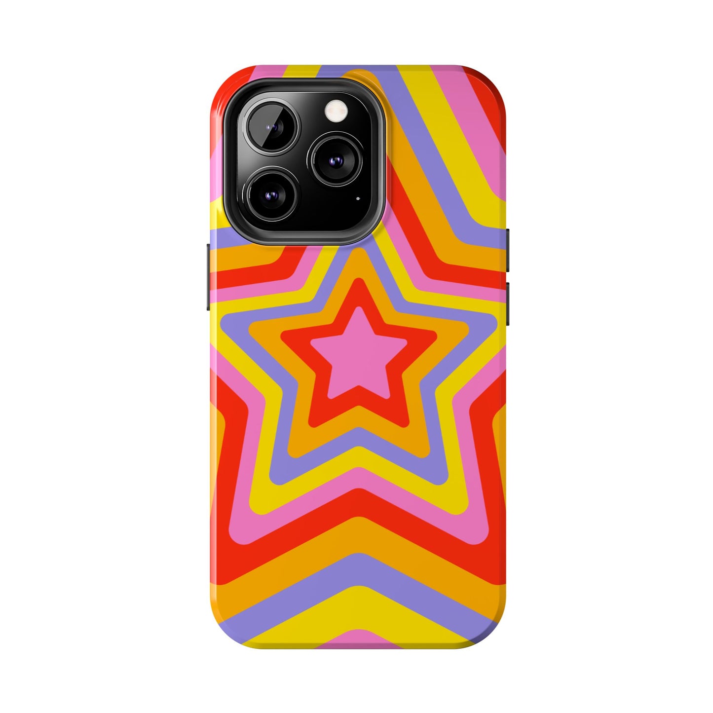 Colorful Star Pattern Tough Phone Cases | Durable Phone Cover, Unique Gifts, Trendy Accessories, Fun Tech Style