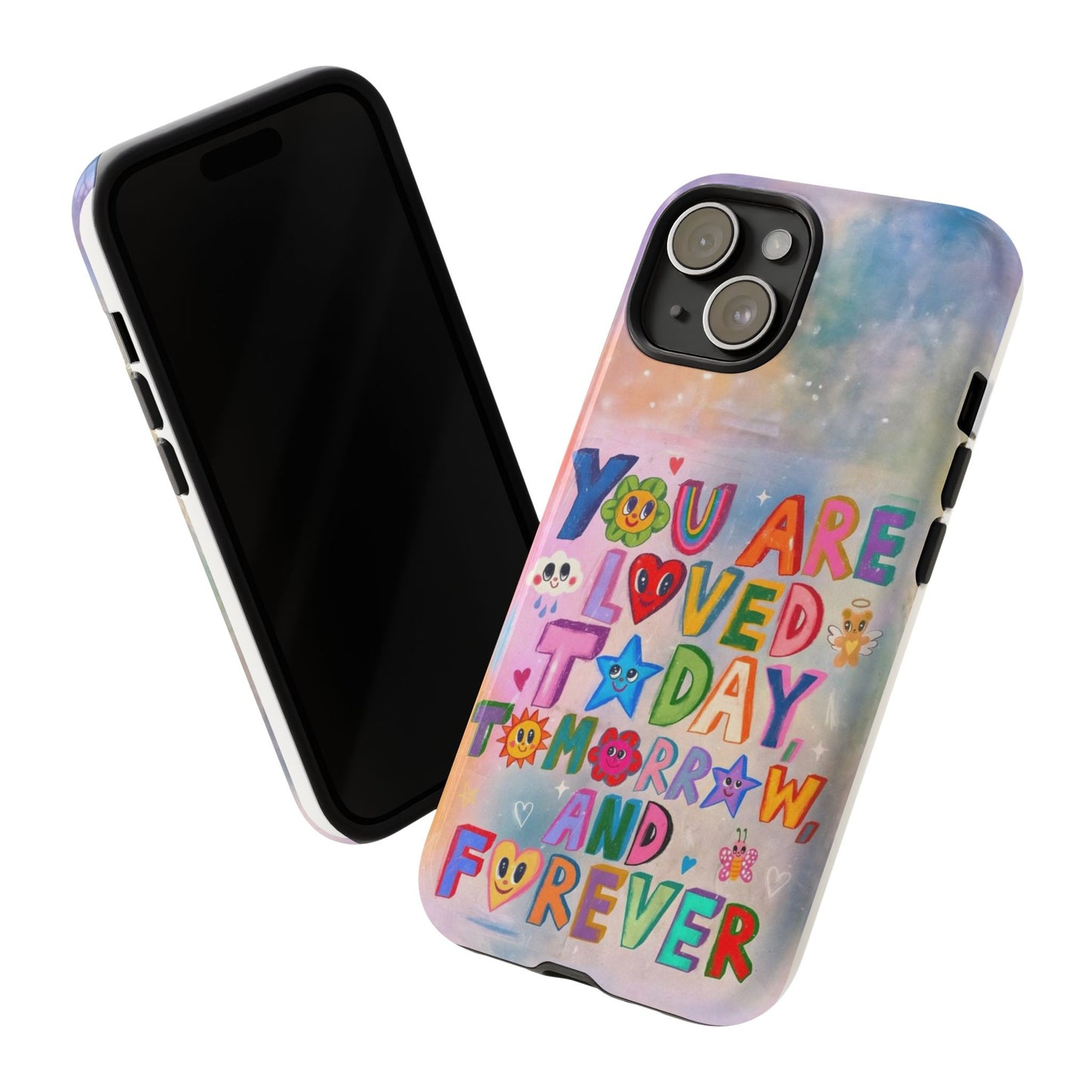 Colorful Phone Case with Positive Affirmations, Inspirational Phone Shell, Cute Gift for Teens, Motivational Tech Accessory, I Love You Case